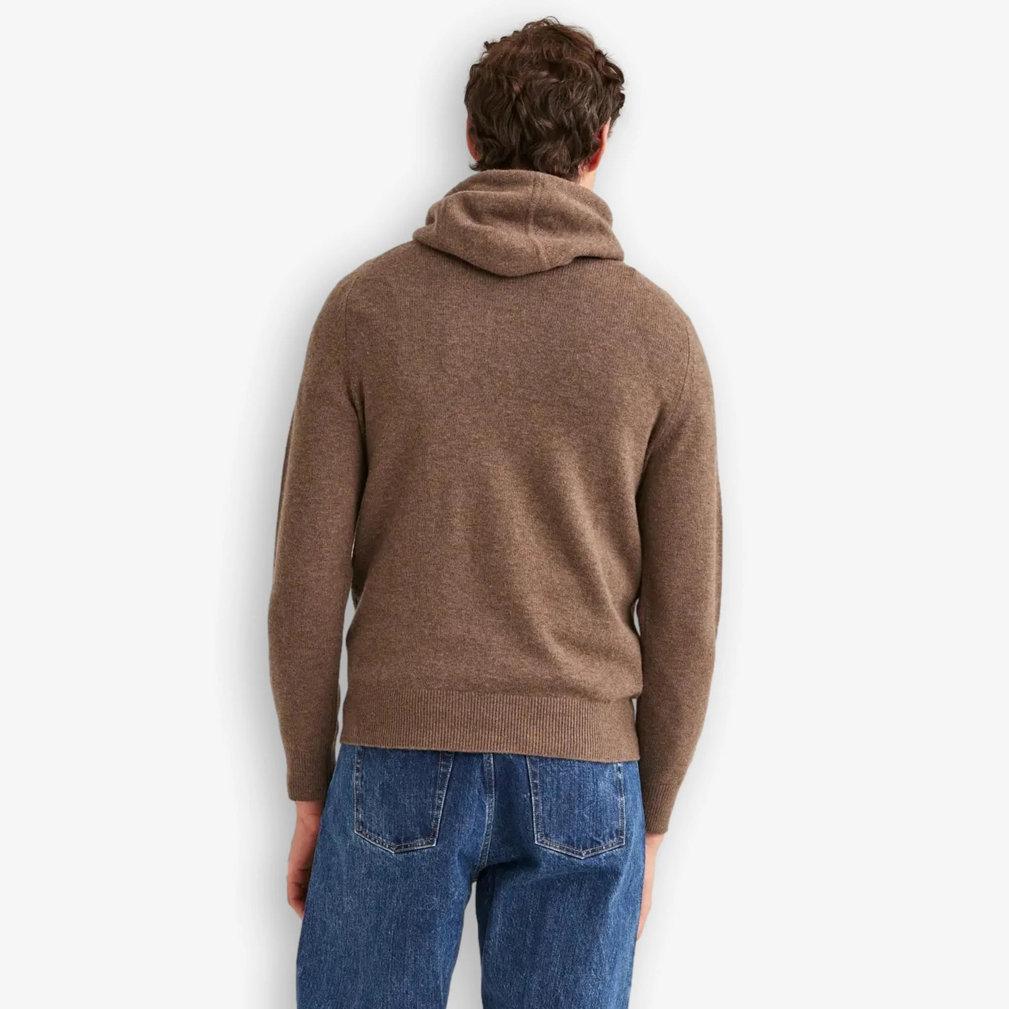 Hertford Merino Hoodie Brown - Image 3