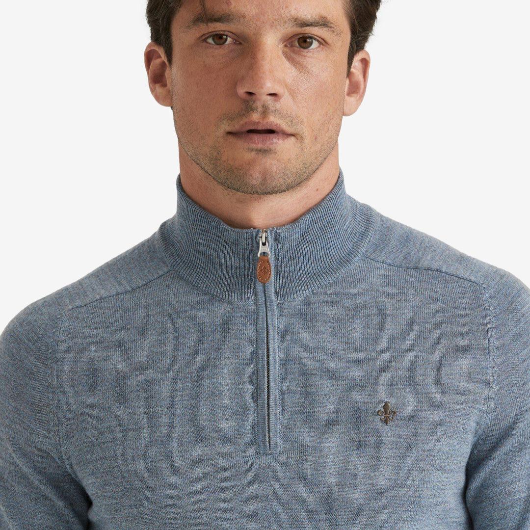 John Merino Half Zip Blue - Image 3