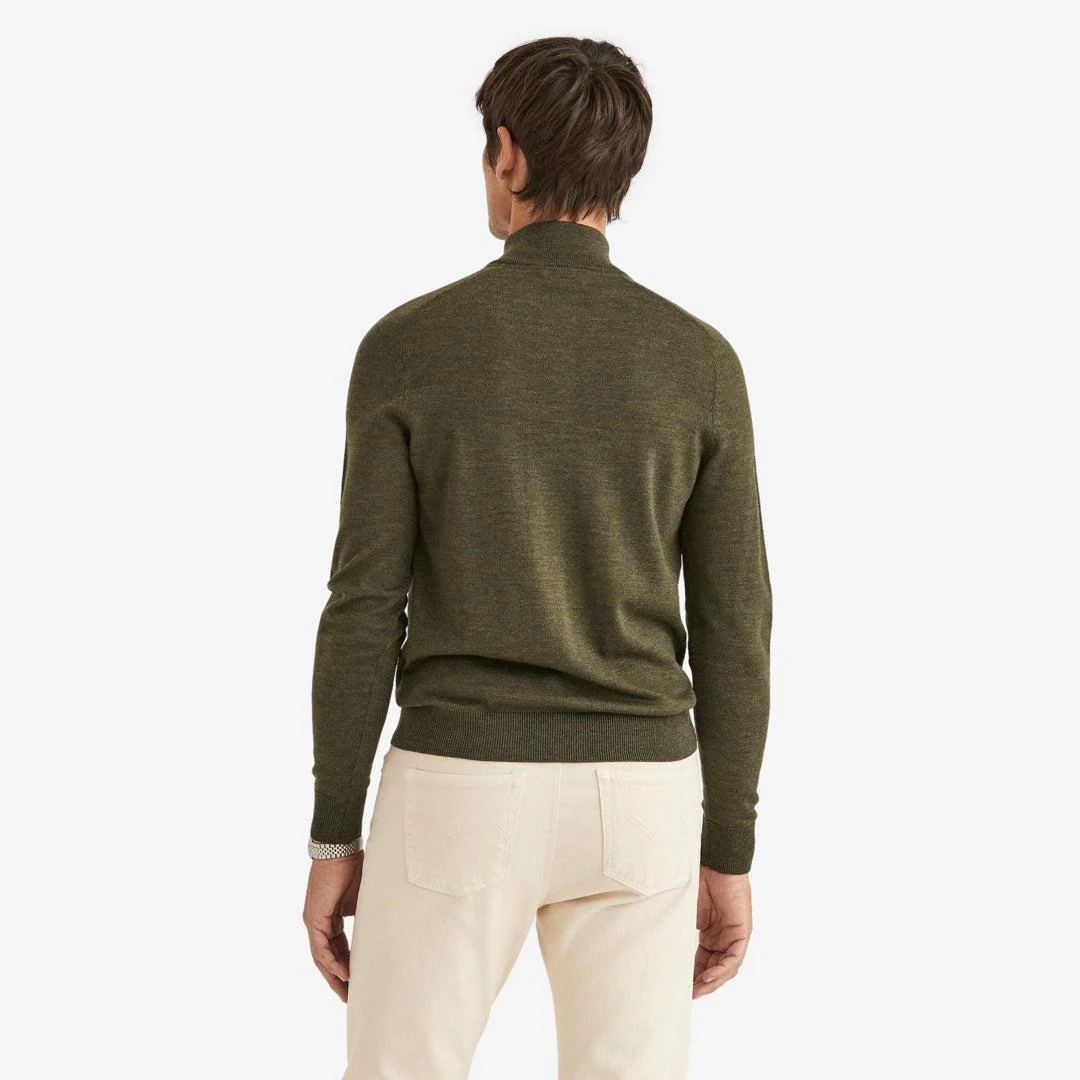 John Merino Half Zip Olive - Image 3