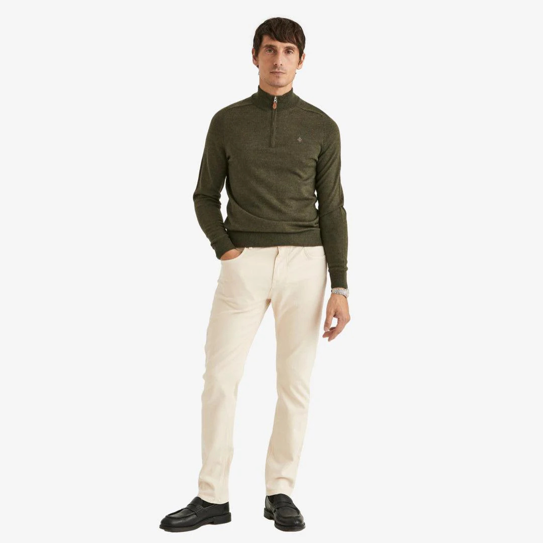 John Merino Half Zip Olive - Image 4