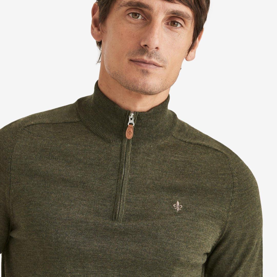John Merino Half Zip Olive - Image 5