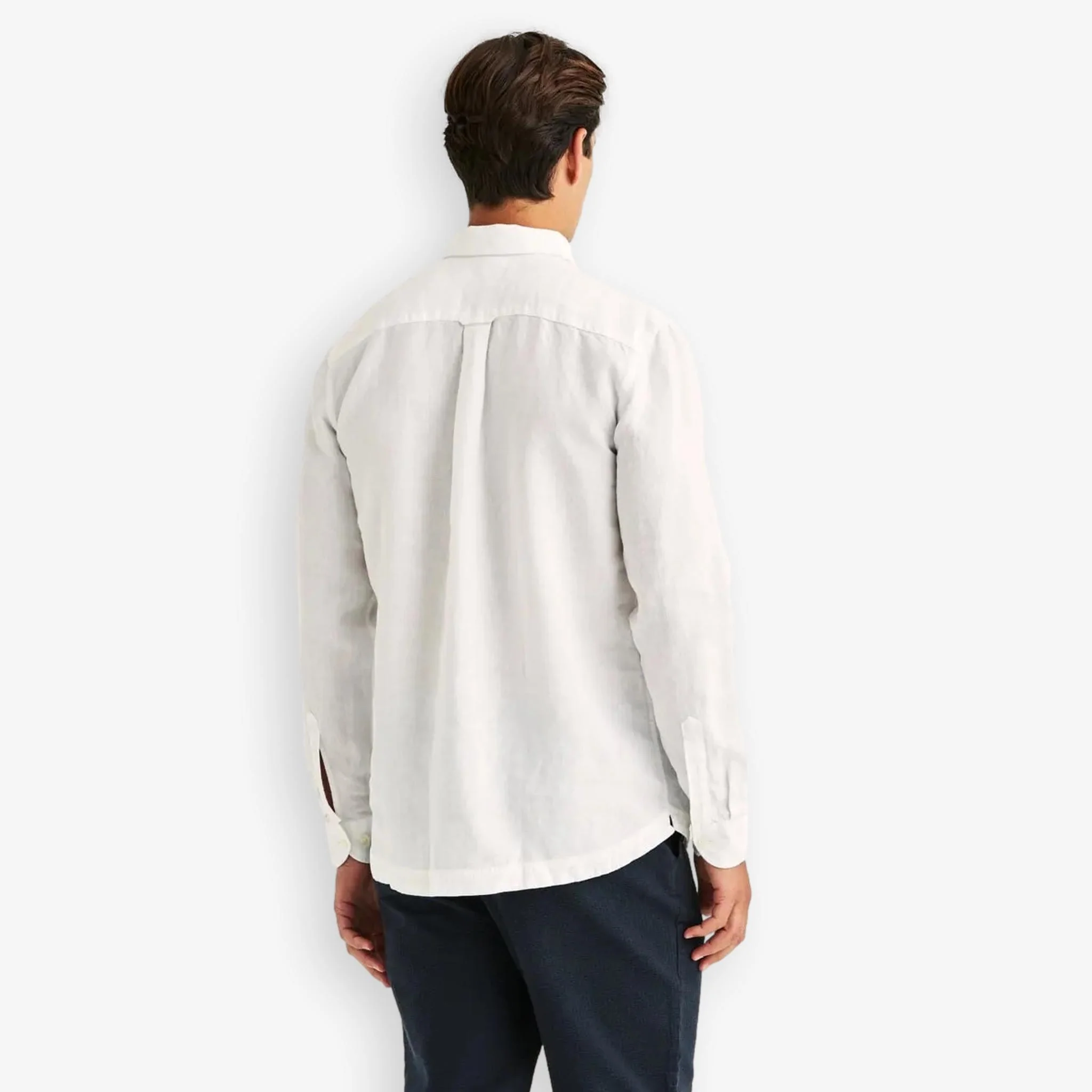 Linen Popover Shirt Offwhite - Image 3