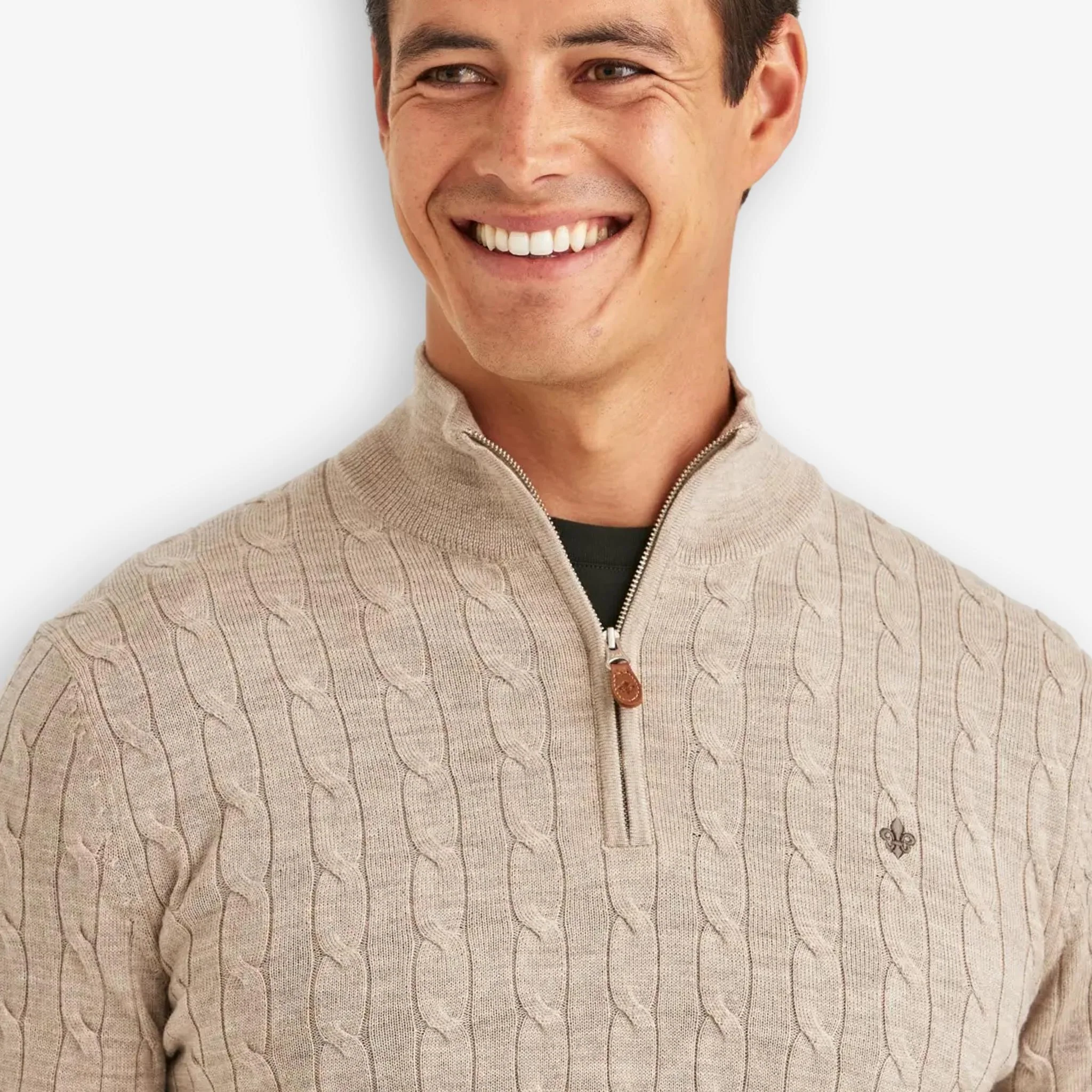 Merino Cable John Zip Khaki - Image 5
