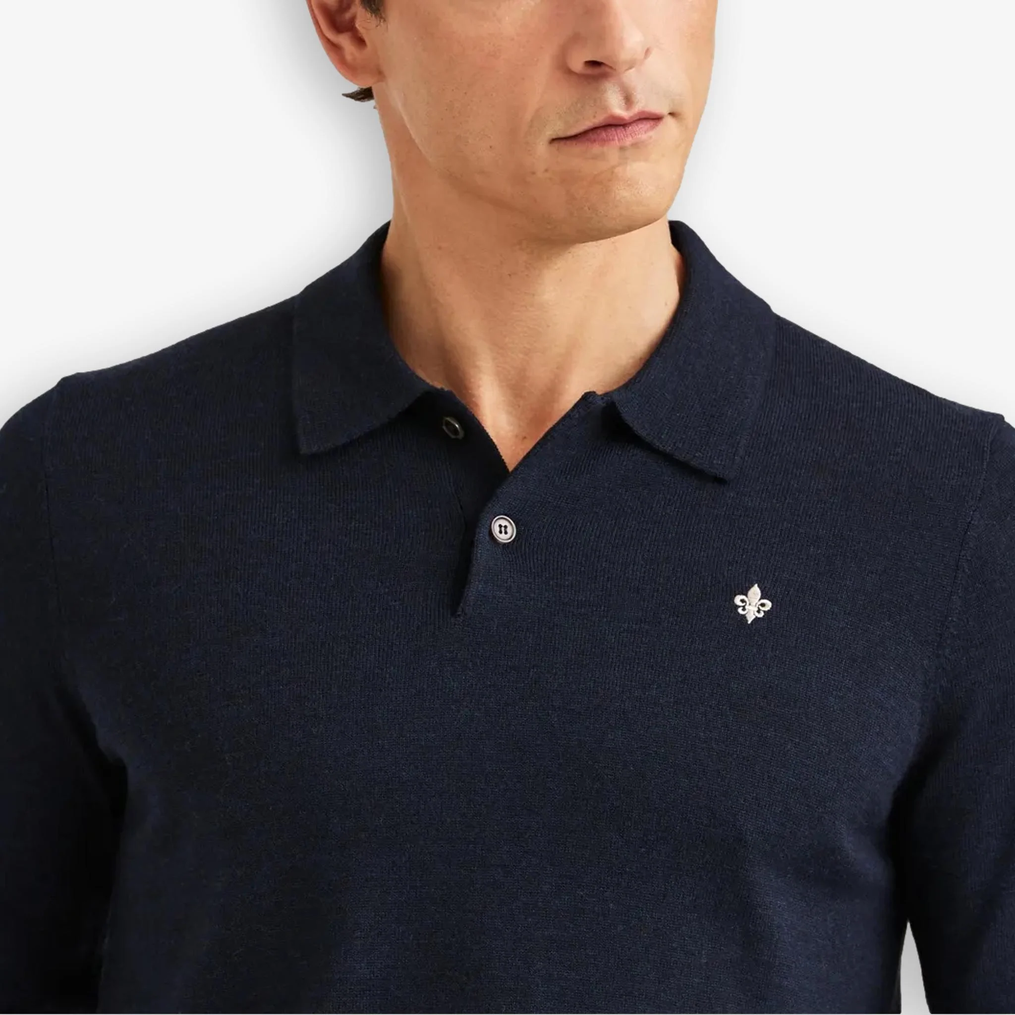Merino Polo Knit Navy - Image 5