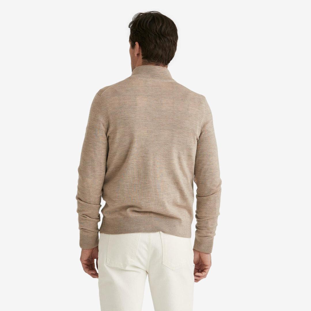 Merino Zip Cardigan Khaki - Image 3