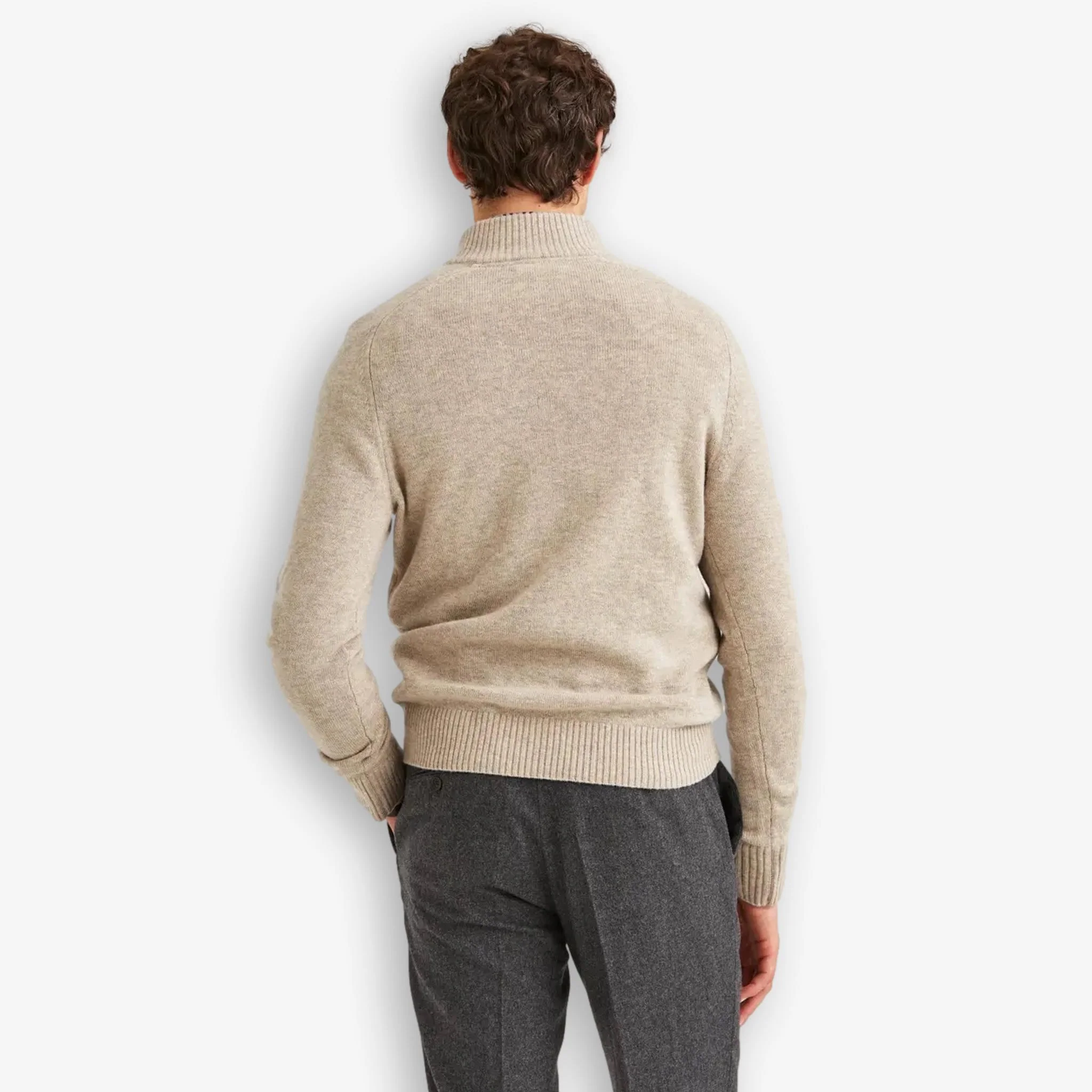 New Hertford Merino Half Zip Khaki - Image 3