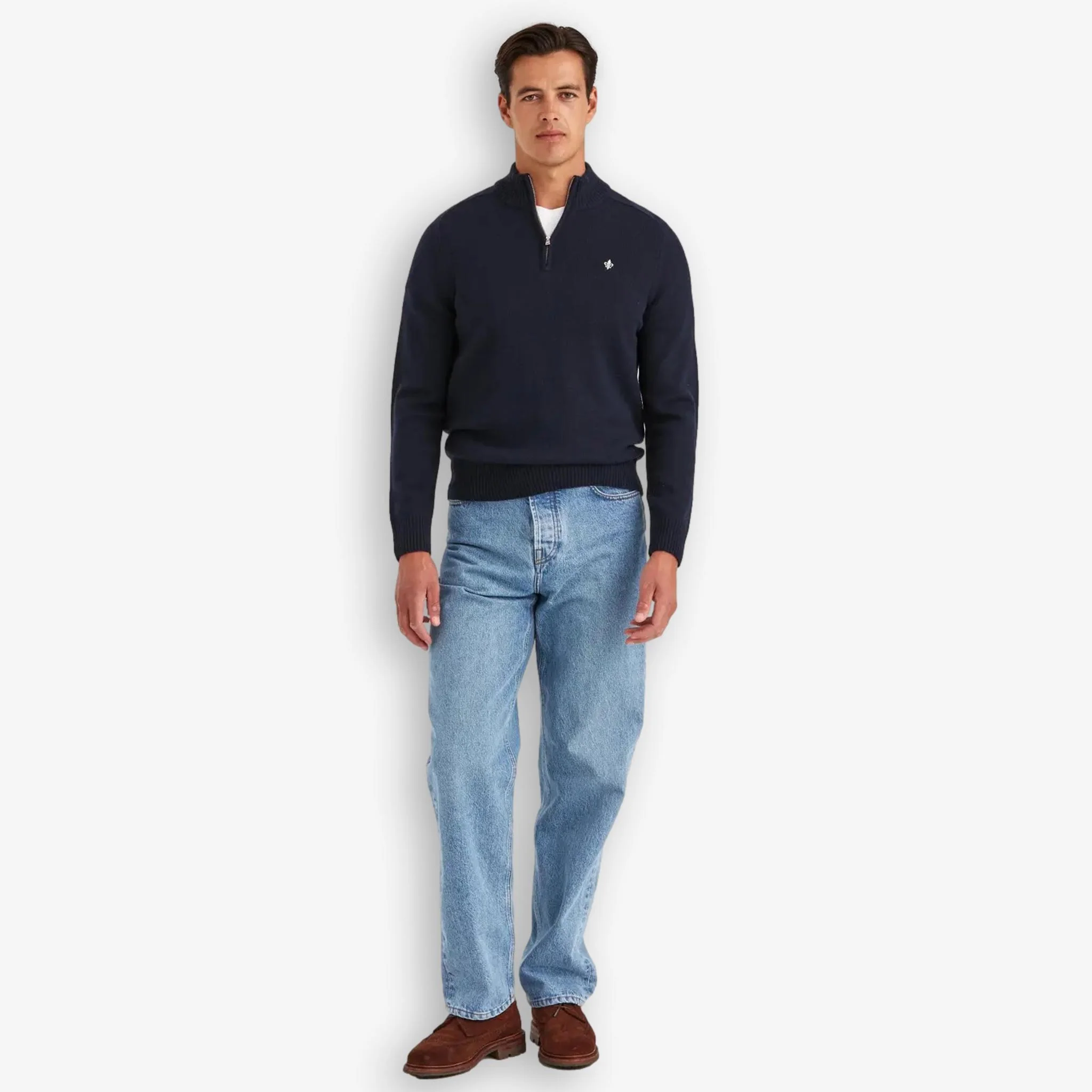 New Hertford Merino Half Zip Navy - Image 4