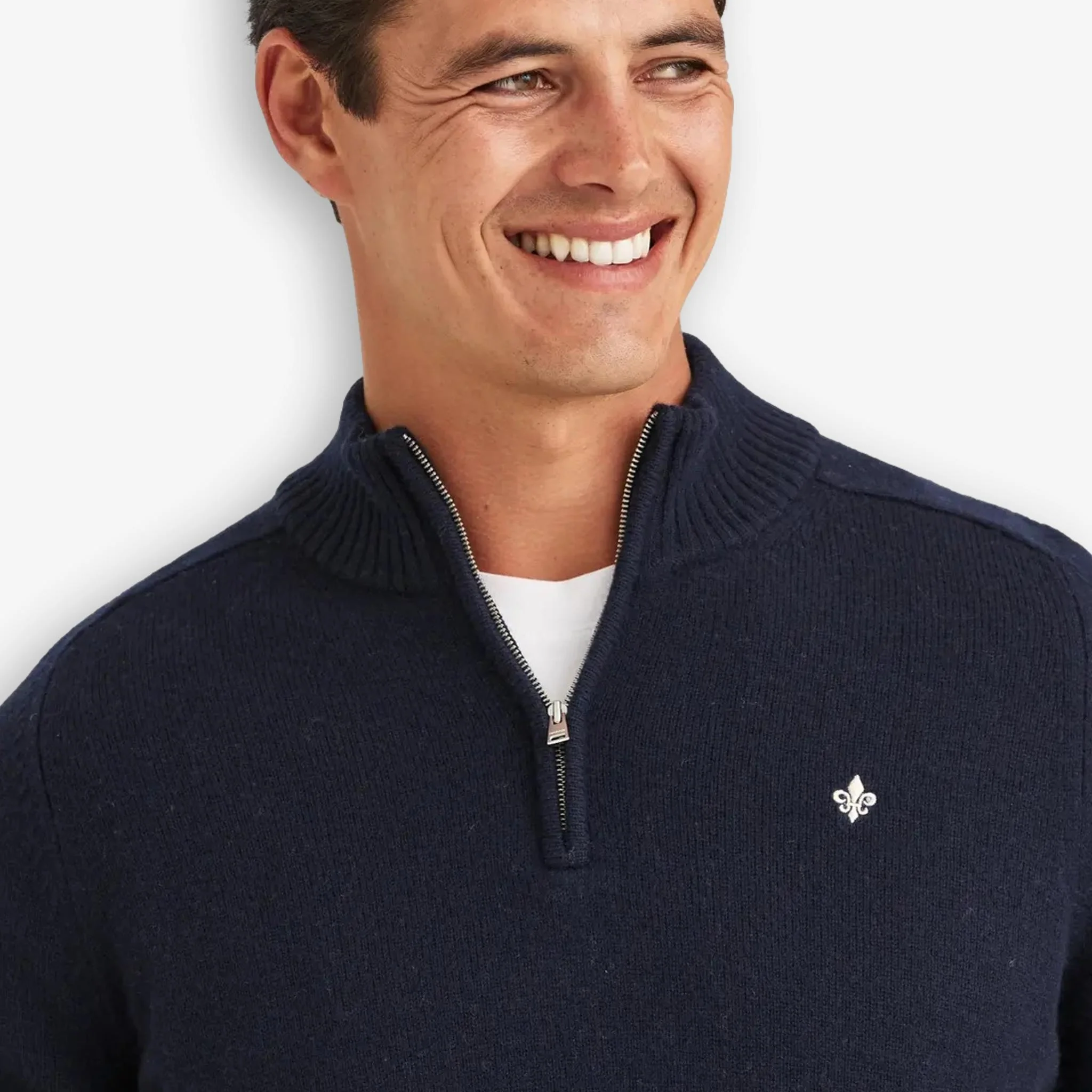 New Hertford Merino Half Zip Navy - Image 5