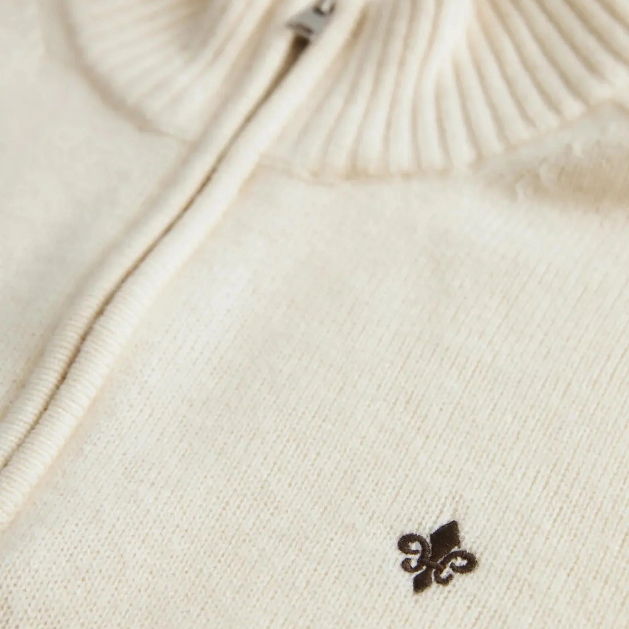 New Hertford Merino Half Zip Offwhite - Image 6