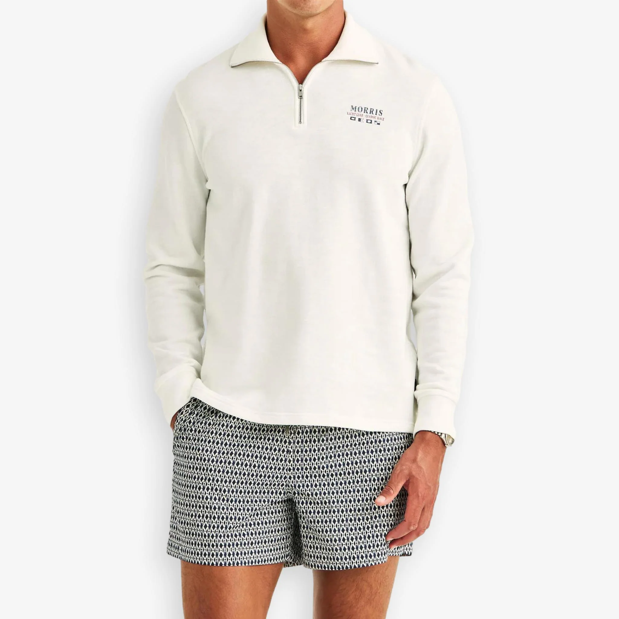 Northcott Slub Half-zip Offwhite - Image 3