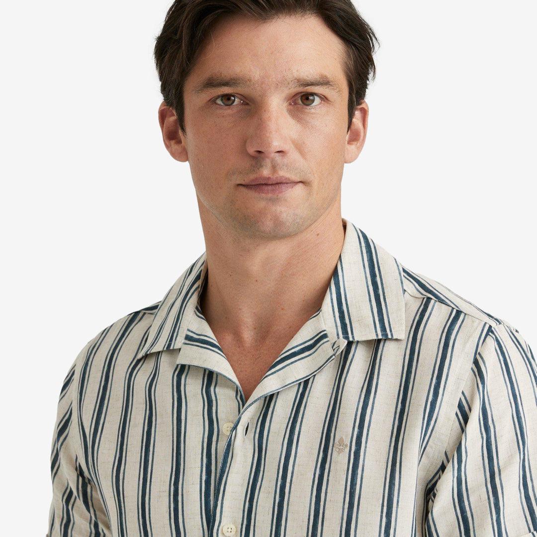 Printed Short Sleeve Shirt Blue - Image 4