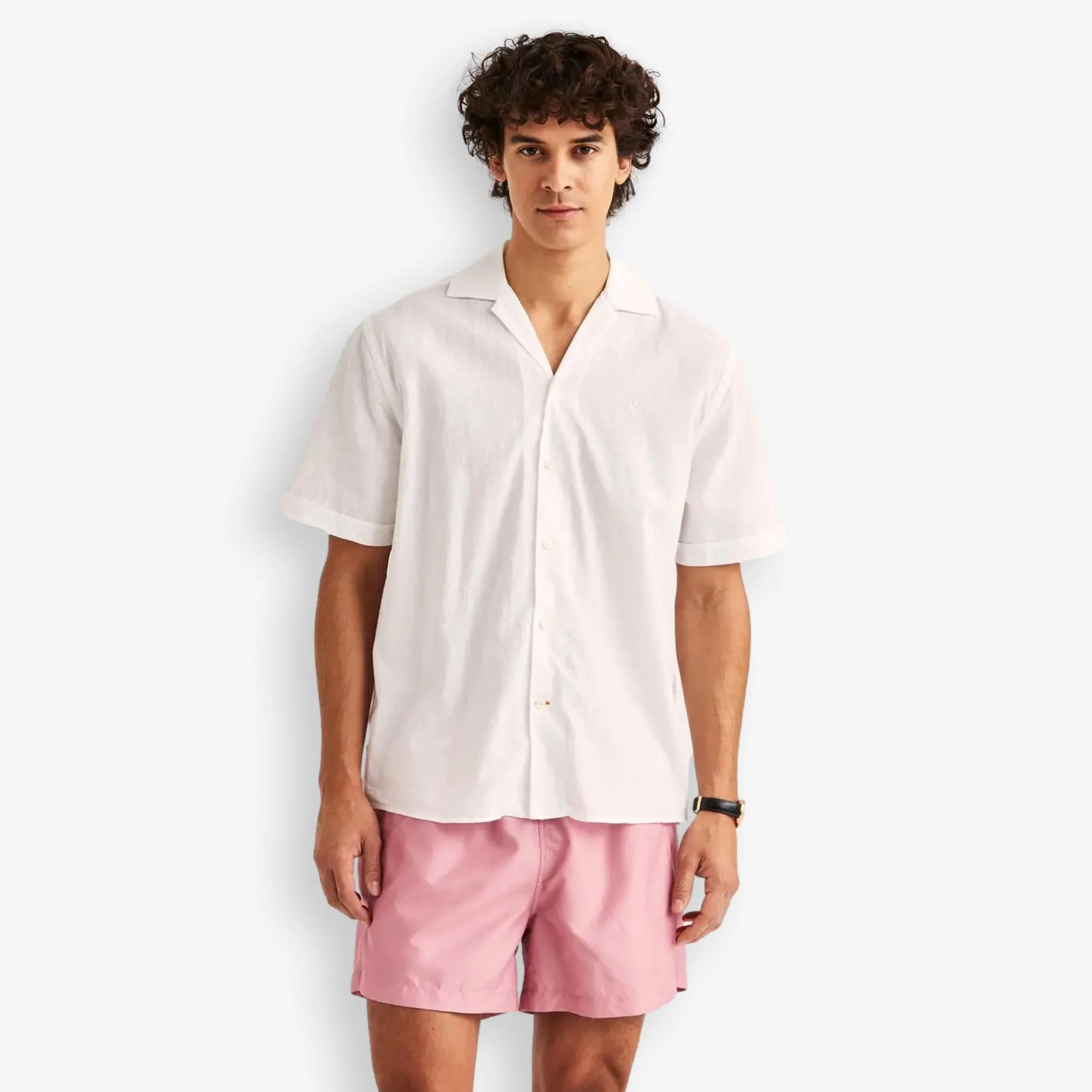 Resort Linen Short Sleeve Shirt White - Image 2