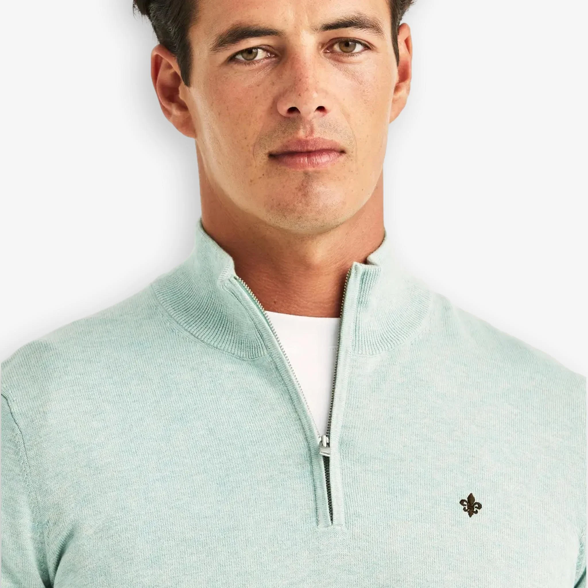 Riley Cotton Half Zip Green - Image 5
