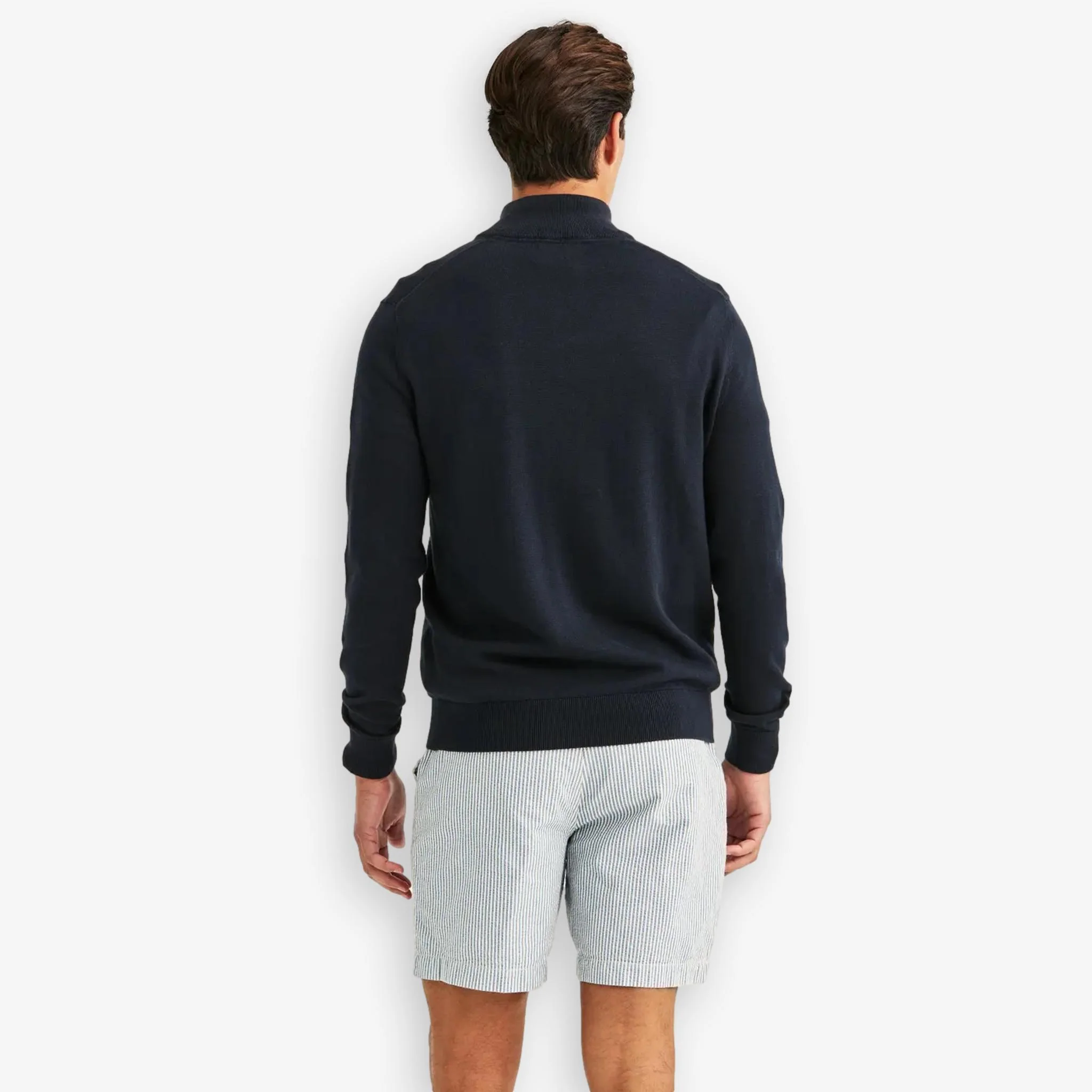 Riley Cotton Half Zip Navy - Image 3