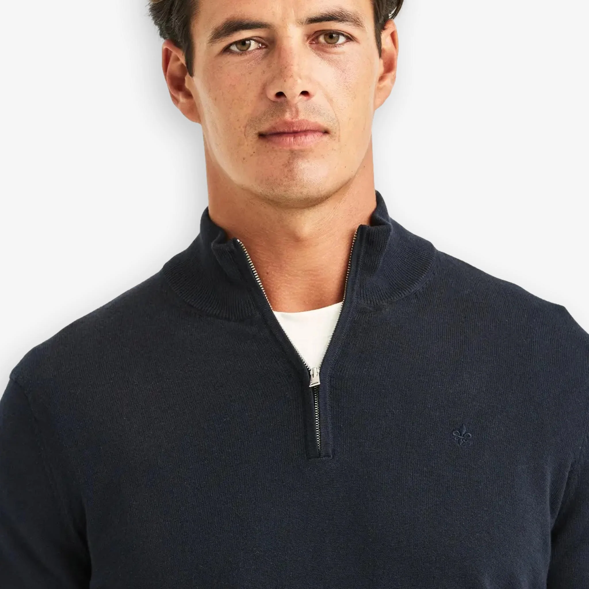 Riley Cotton Half Zip Navy - Image 5