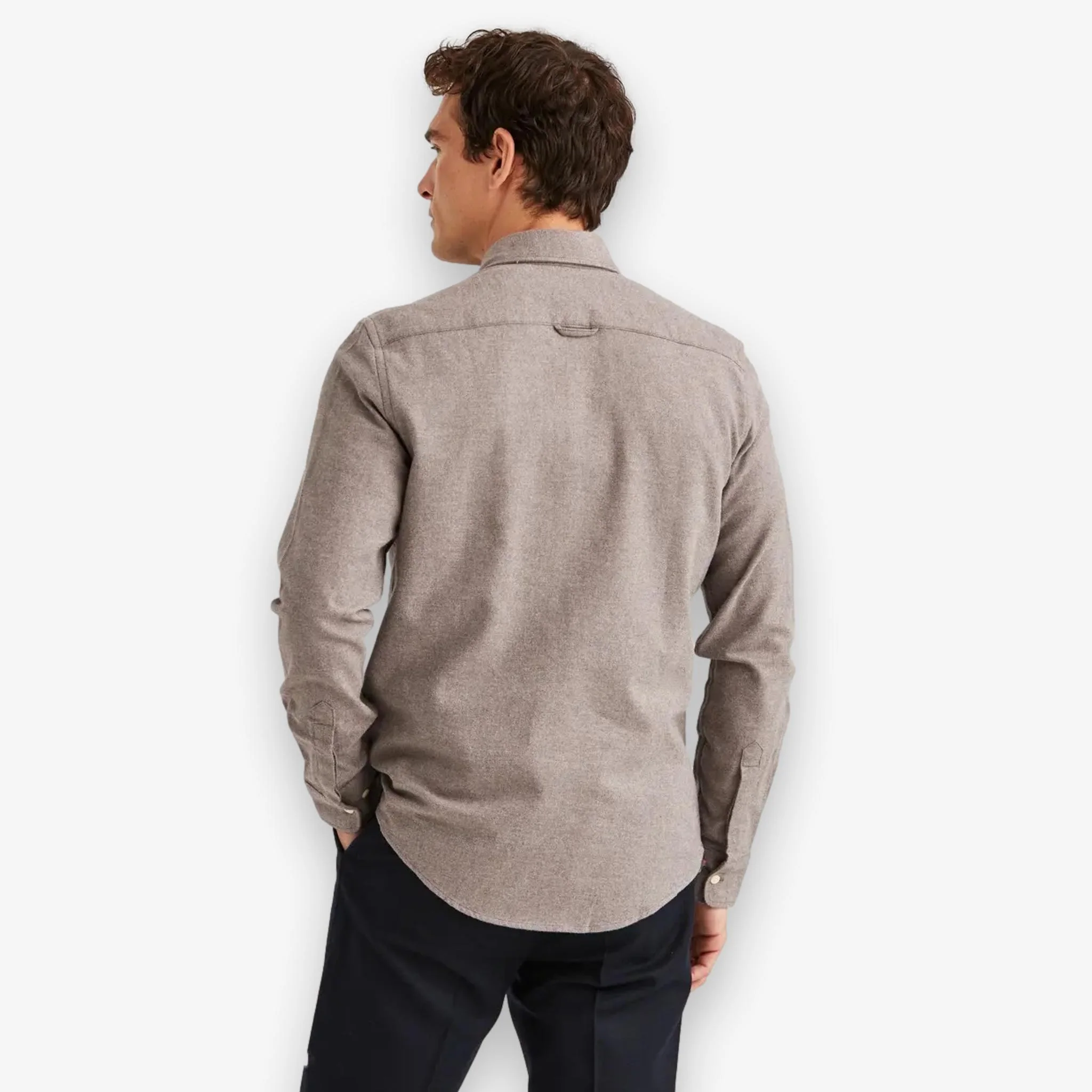 Twill Flannel Shirt Brown - Image 2