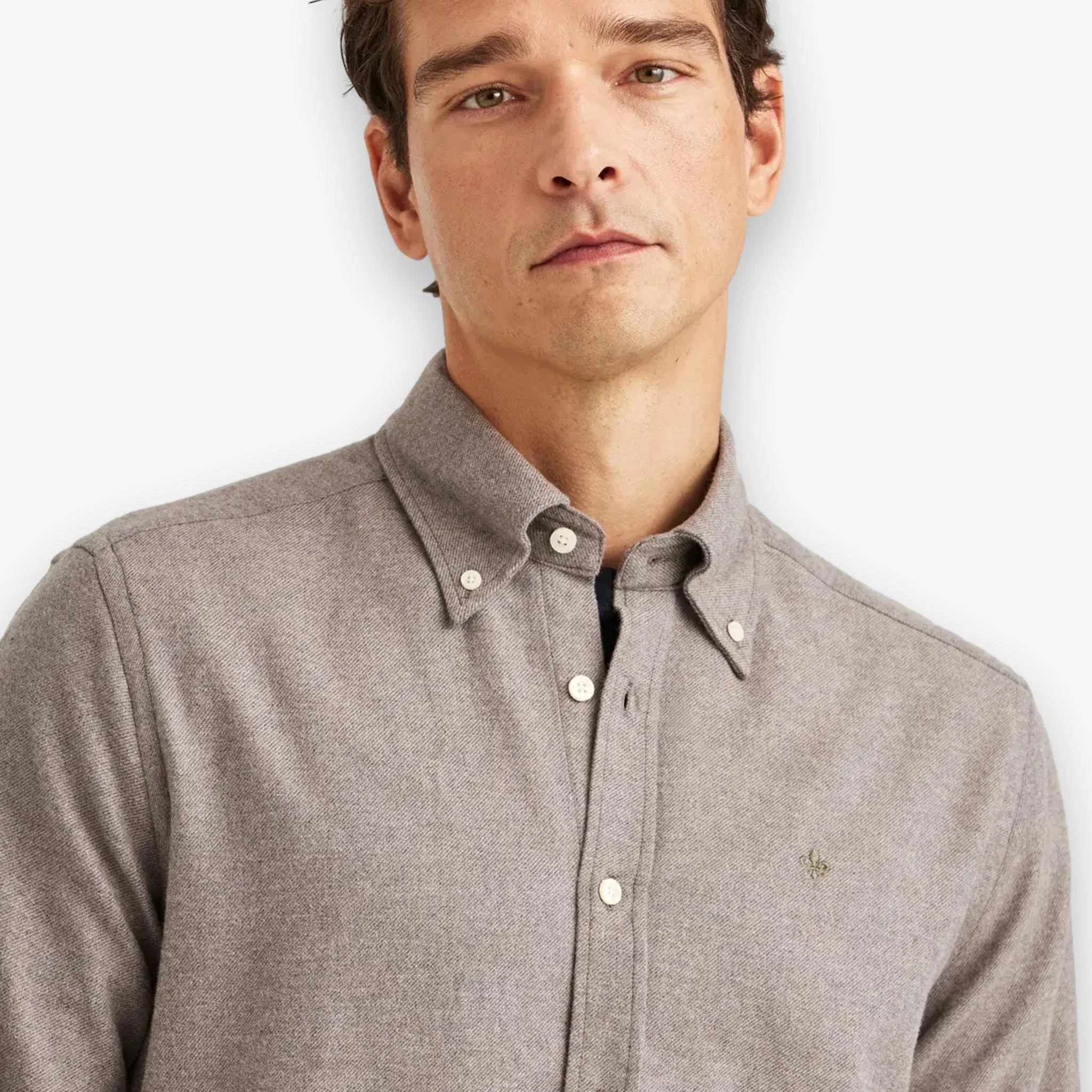 Twill Flannel Shirt Brown - Image 4