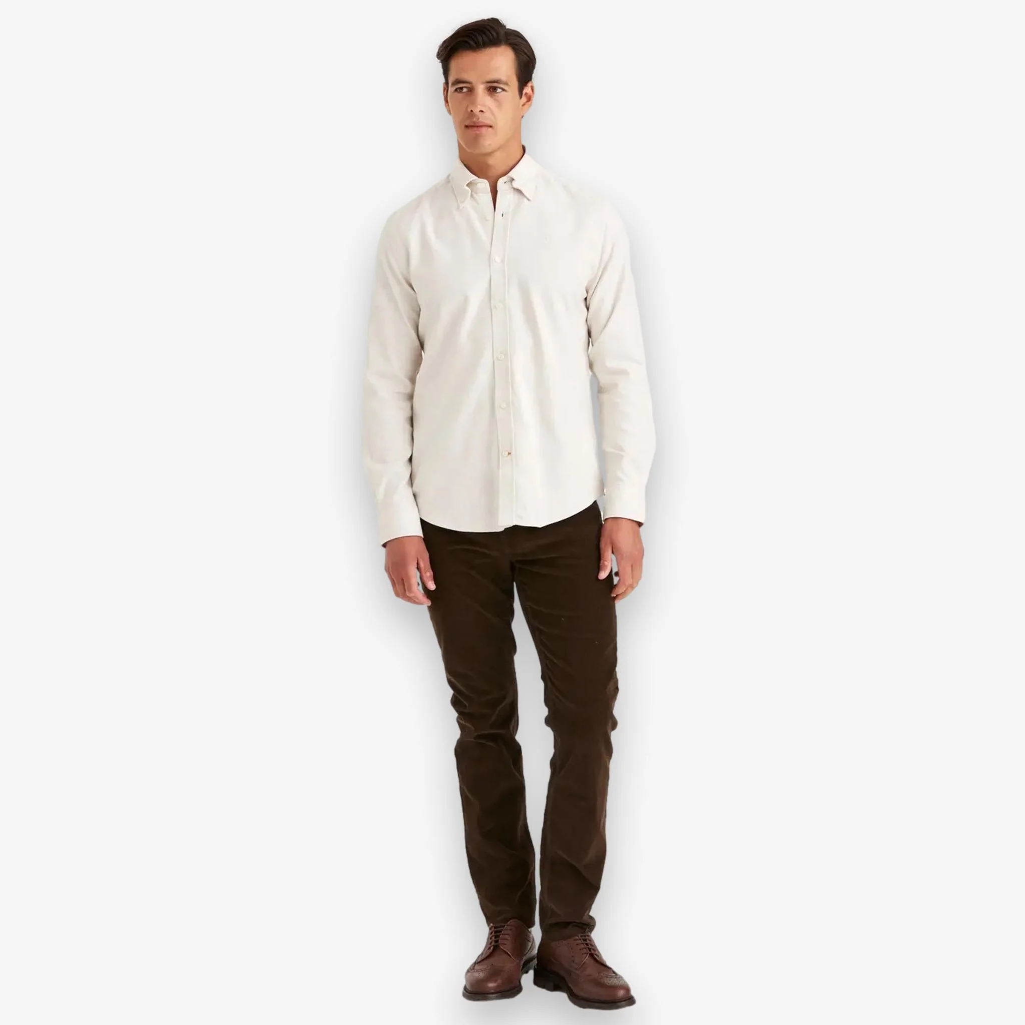 Twill Flannel Shirt Offwhite - Image 3