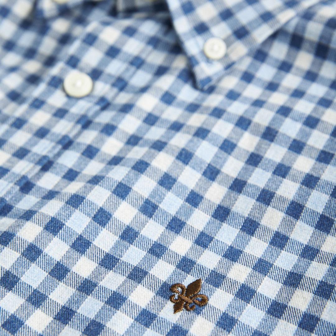 Watts Flannel Check Shirt Blue - Image 6