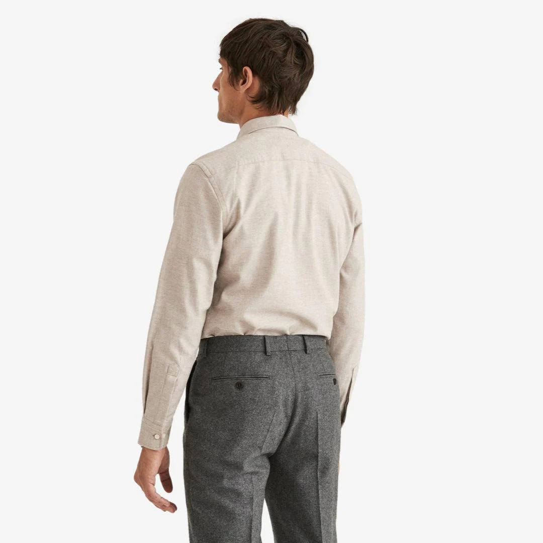 Watts Flannel Shirt Khaki - Image 3