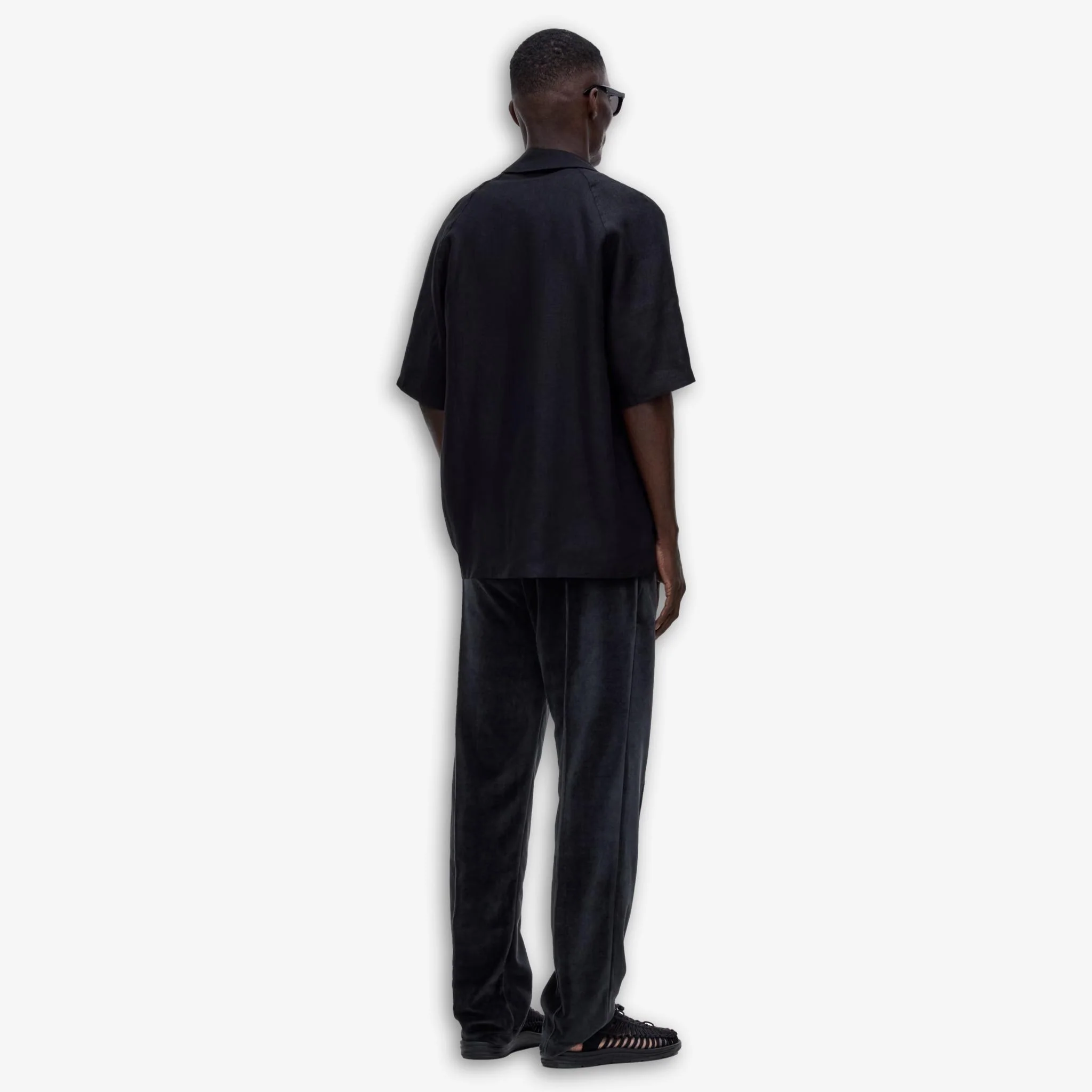 Zack Linen ZIp Shirt Nero - Image 5