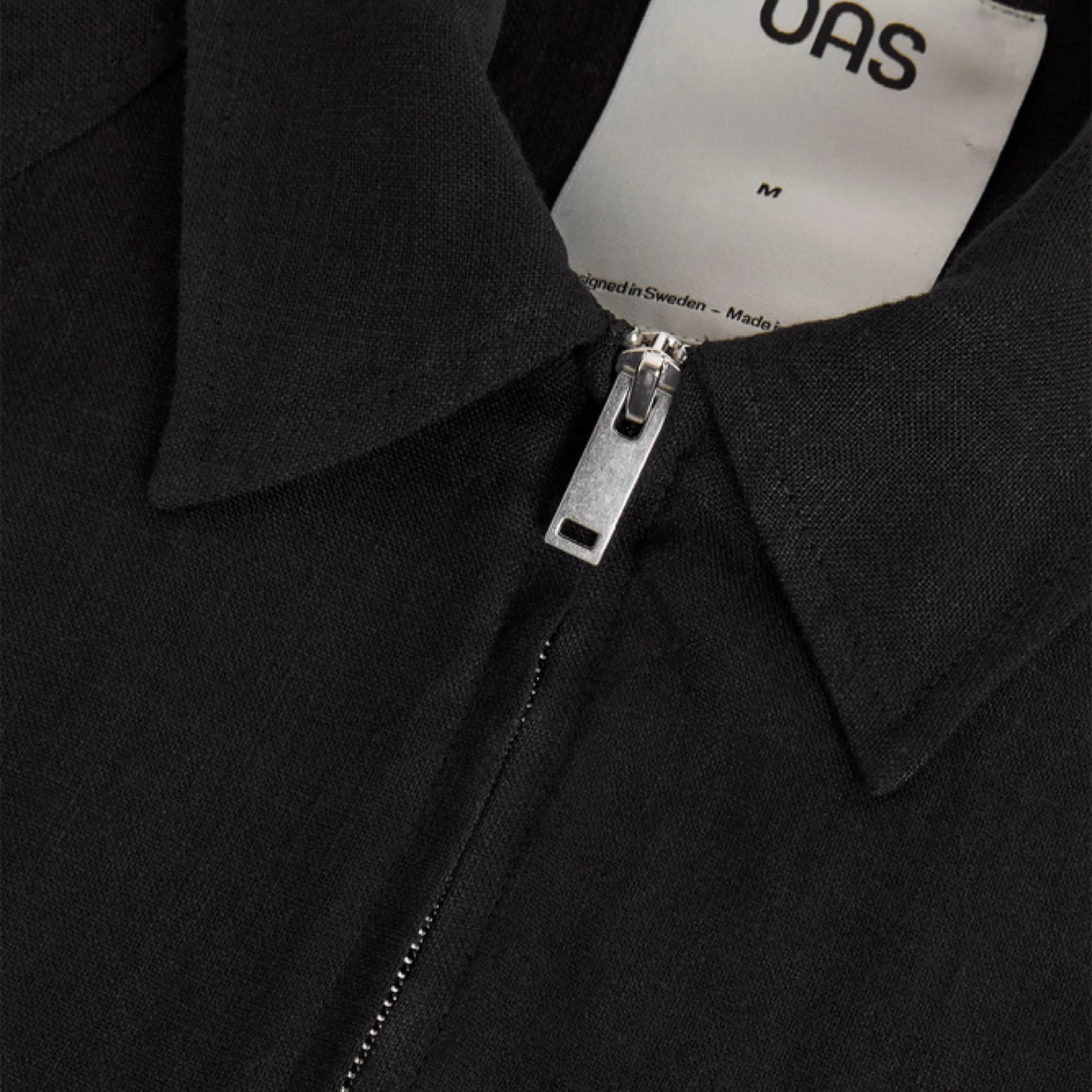 Zack Linen ZIp Shirt Nero - Image 6