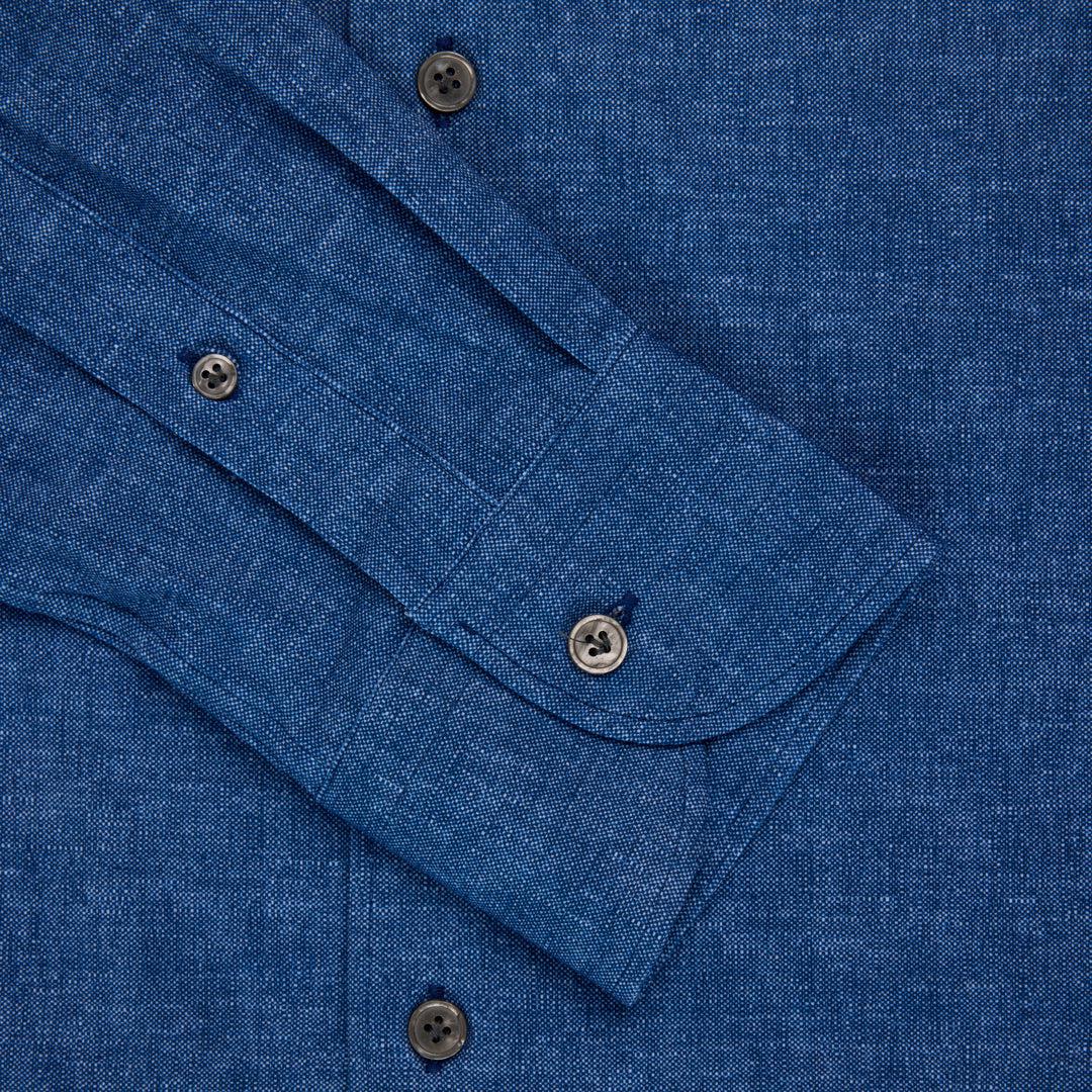 Orian Cotton Stretch Shirt Blue - Image 3