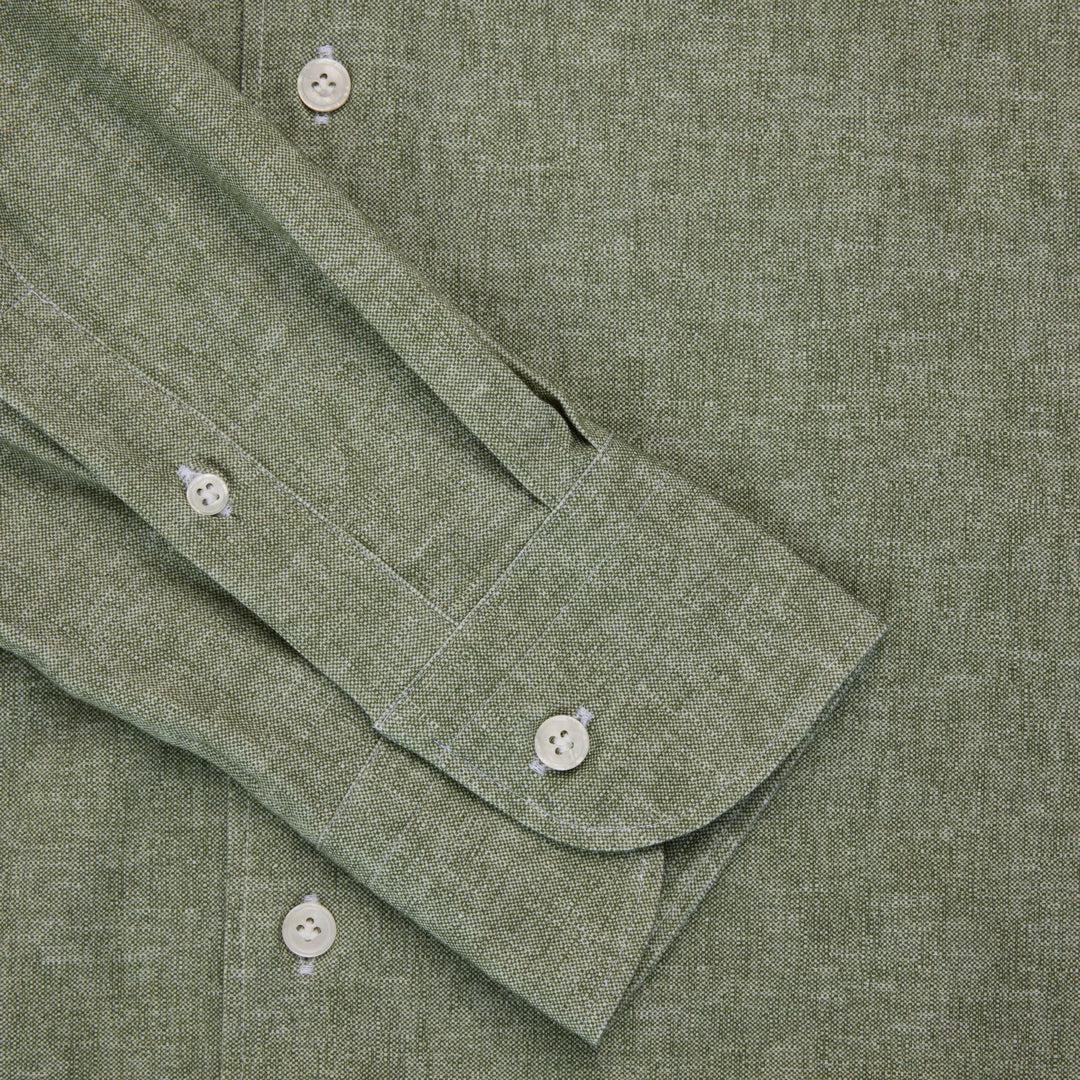 Orian Cotton Stretch Shirt Green - Image 3