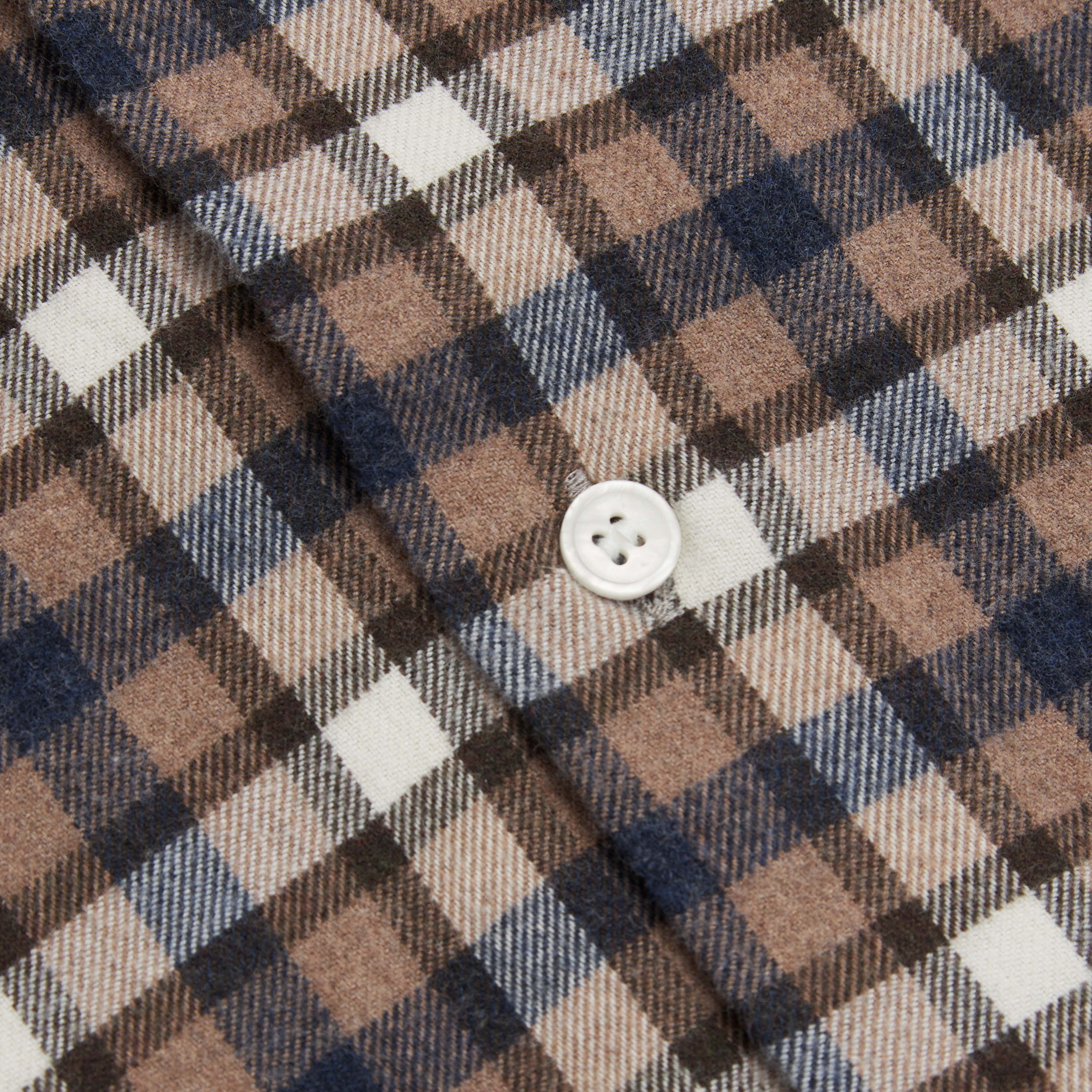 Orian Flannel Check Shirt Blue/Beige - Image 3