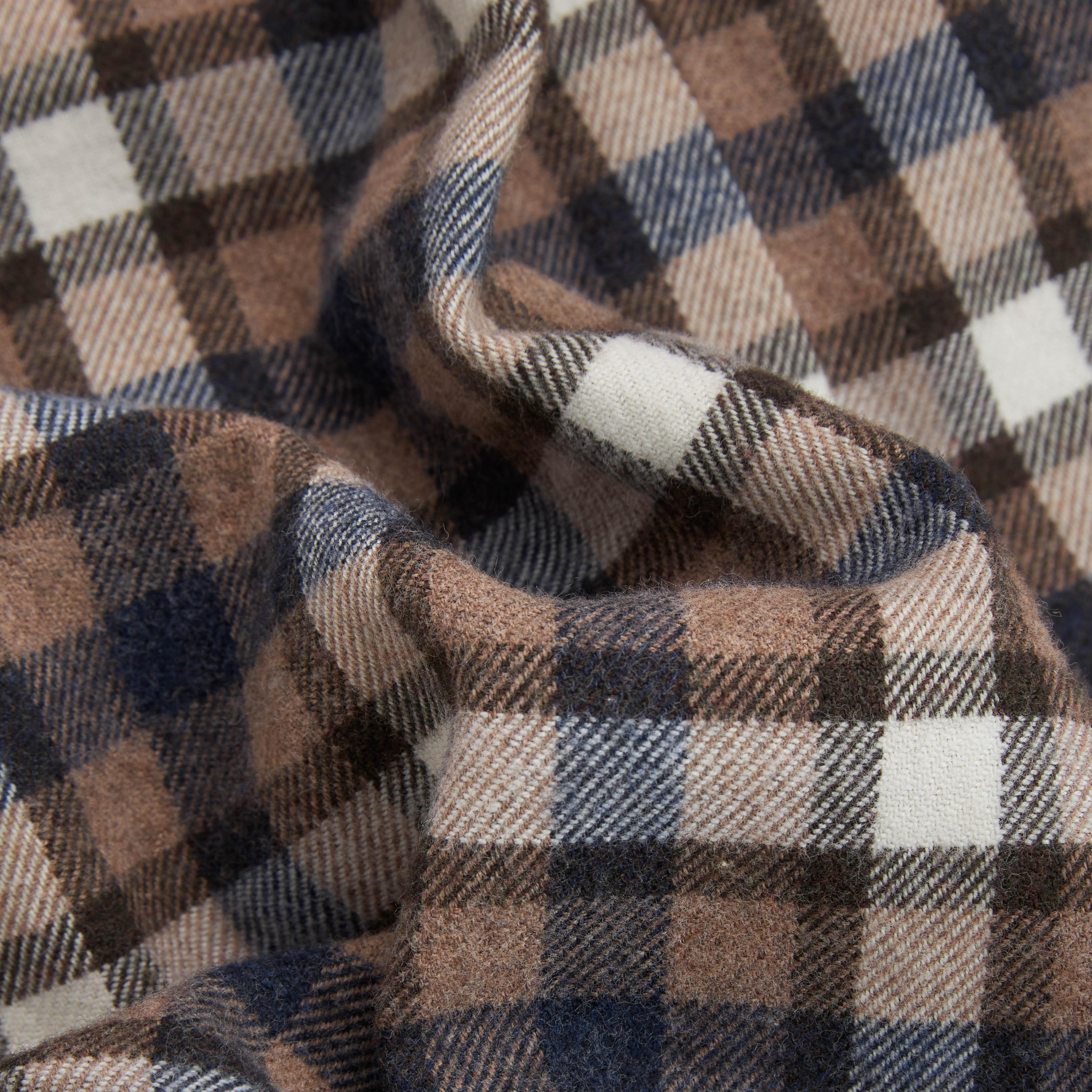 Orian Flannel Check Shirt Blue/Beige - Image 4