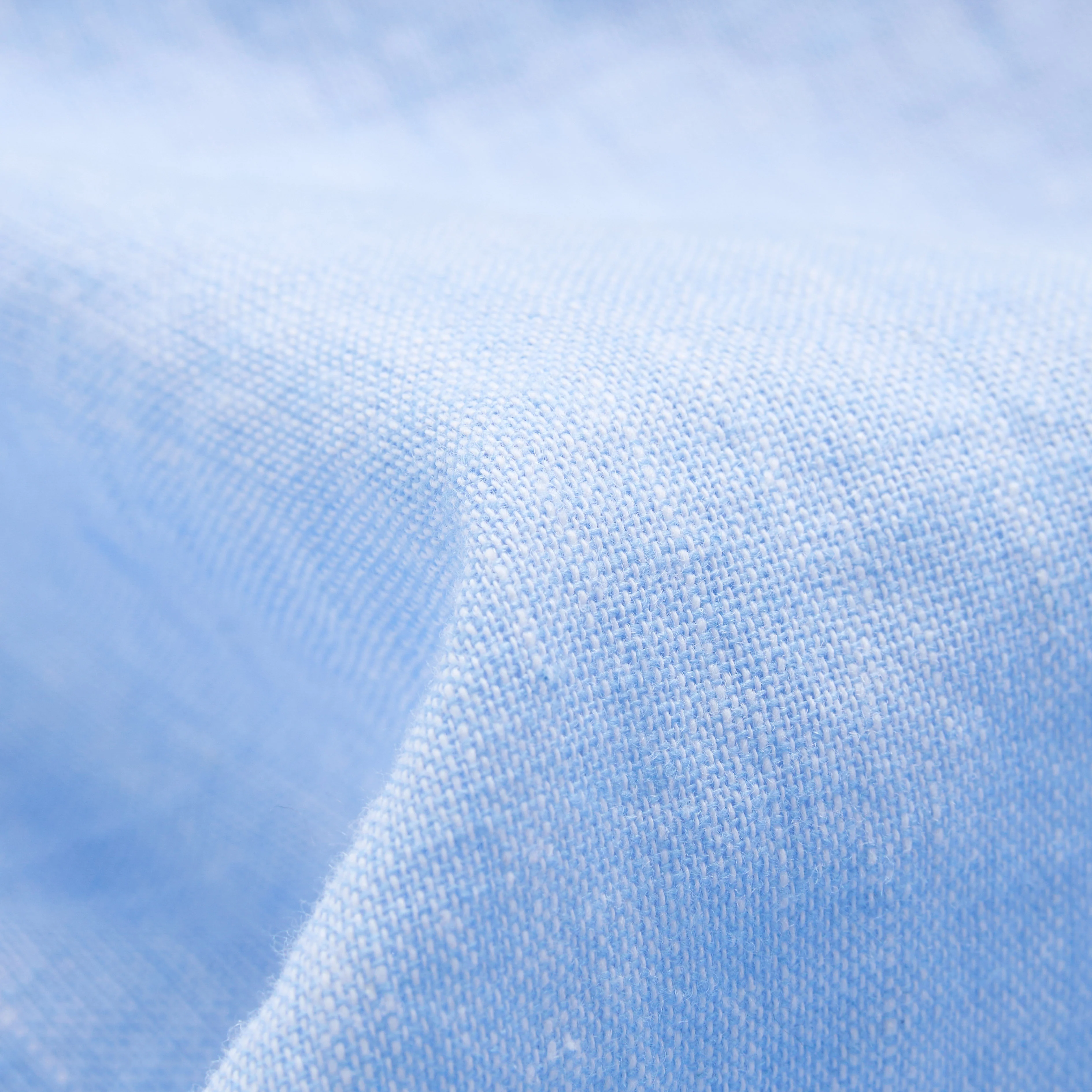 Orian Linen Mandarin Collar Shirt Blue - Image 3