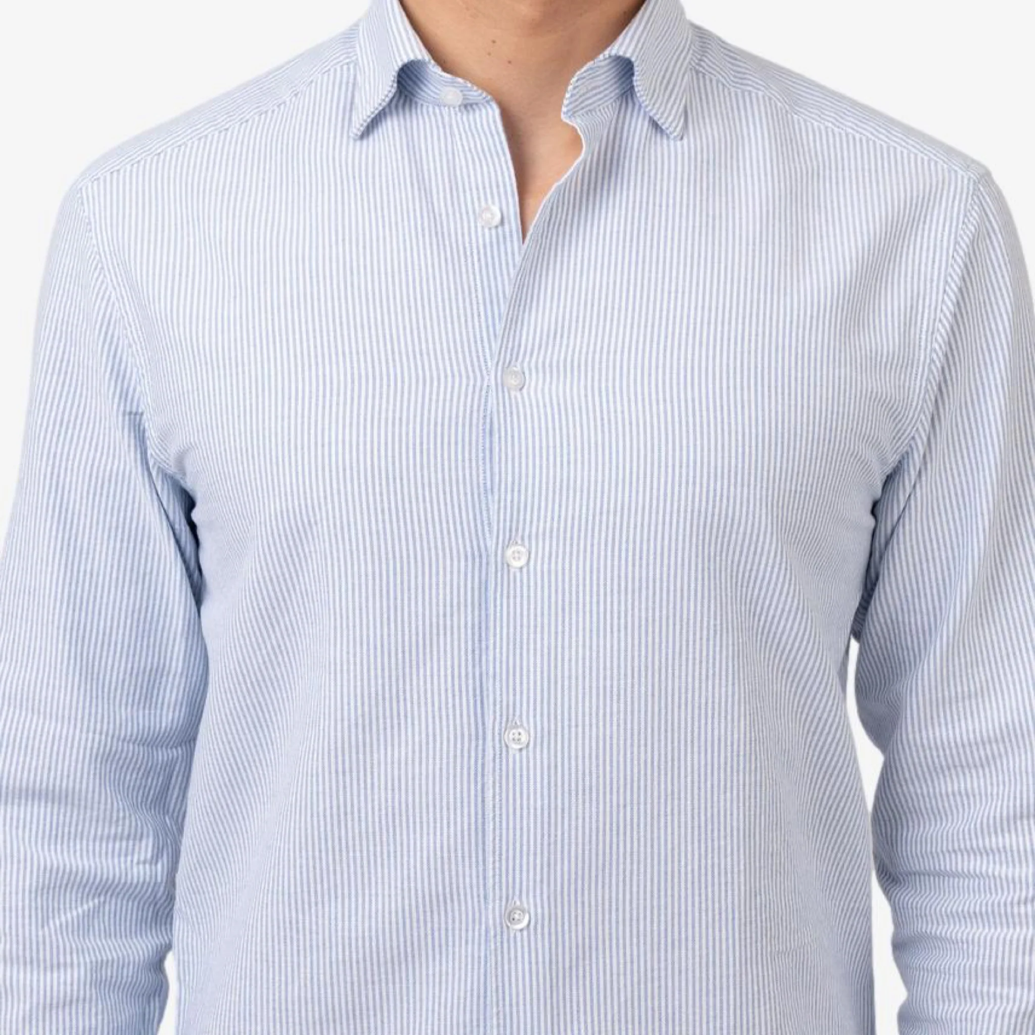 Oxford Striped Shirt Blue - Image 3