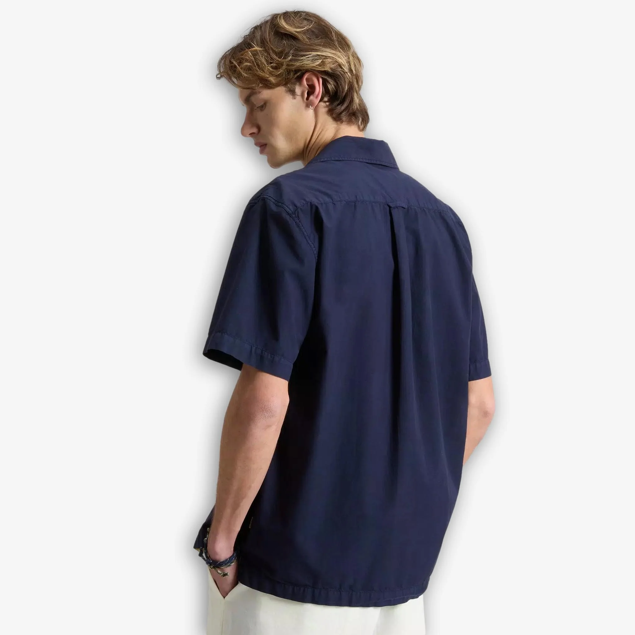 Pima Cotton Camp Shirt Blue - Image 3