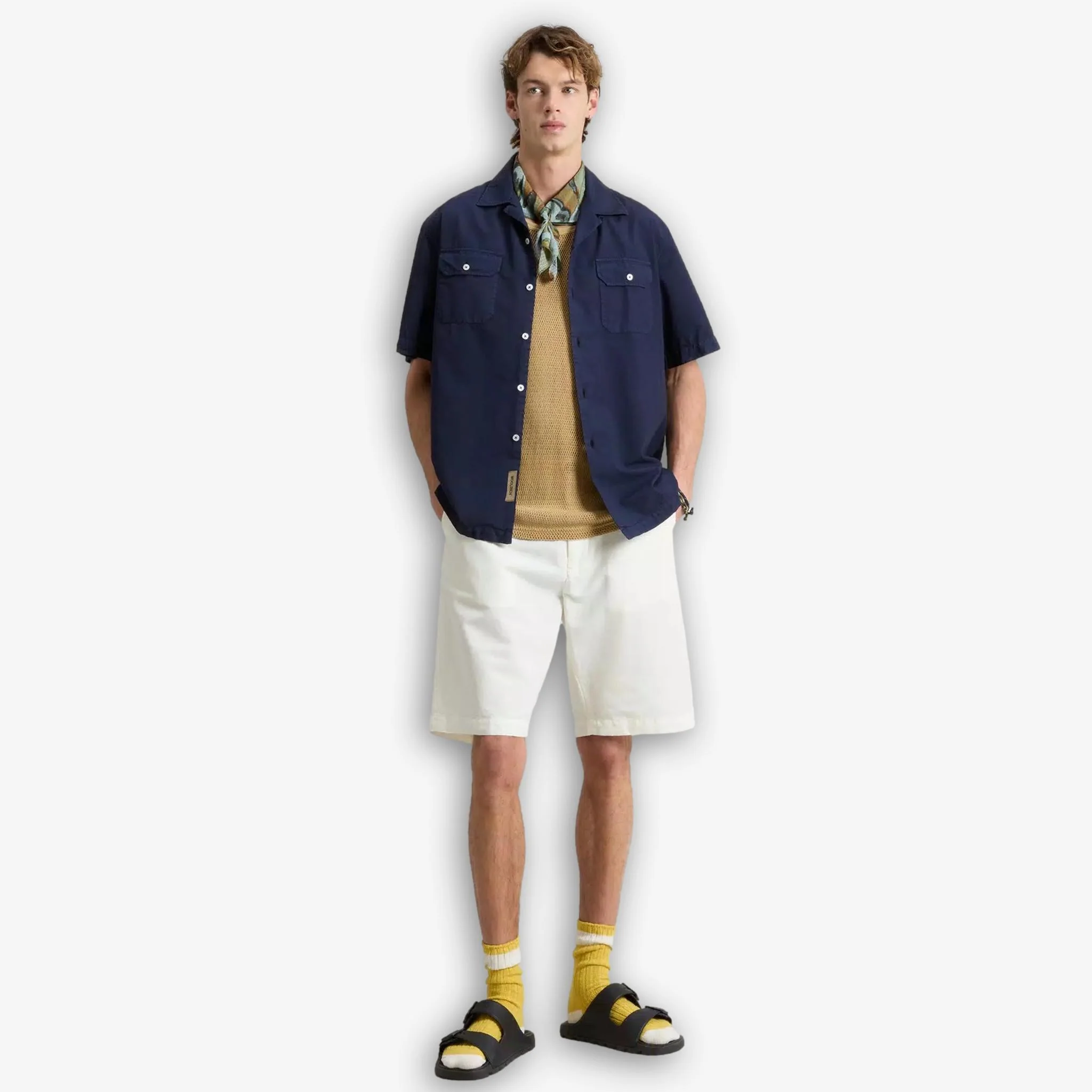 Pima Cotton Camp Shirt Blue - Image 4
