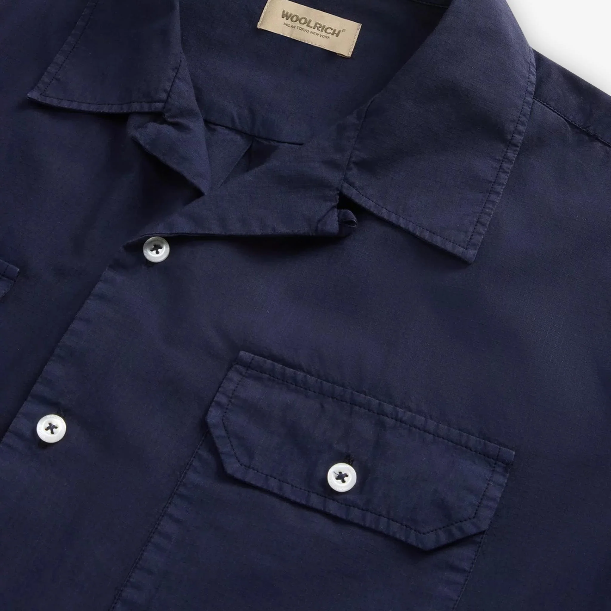 Pima Cotton Camp Shirt Blue - Image 5
