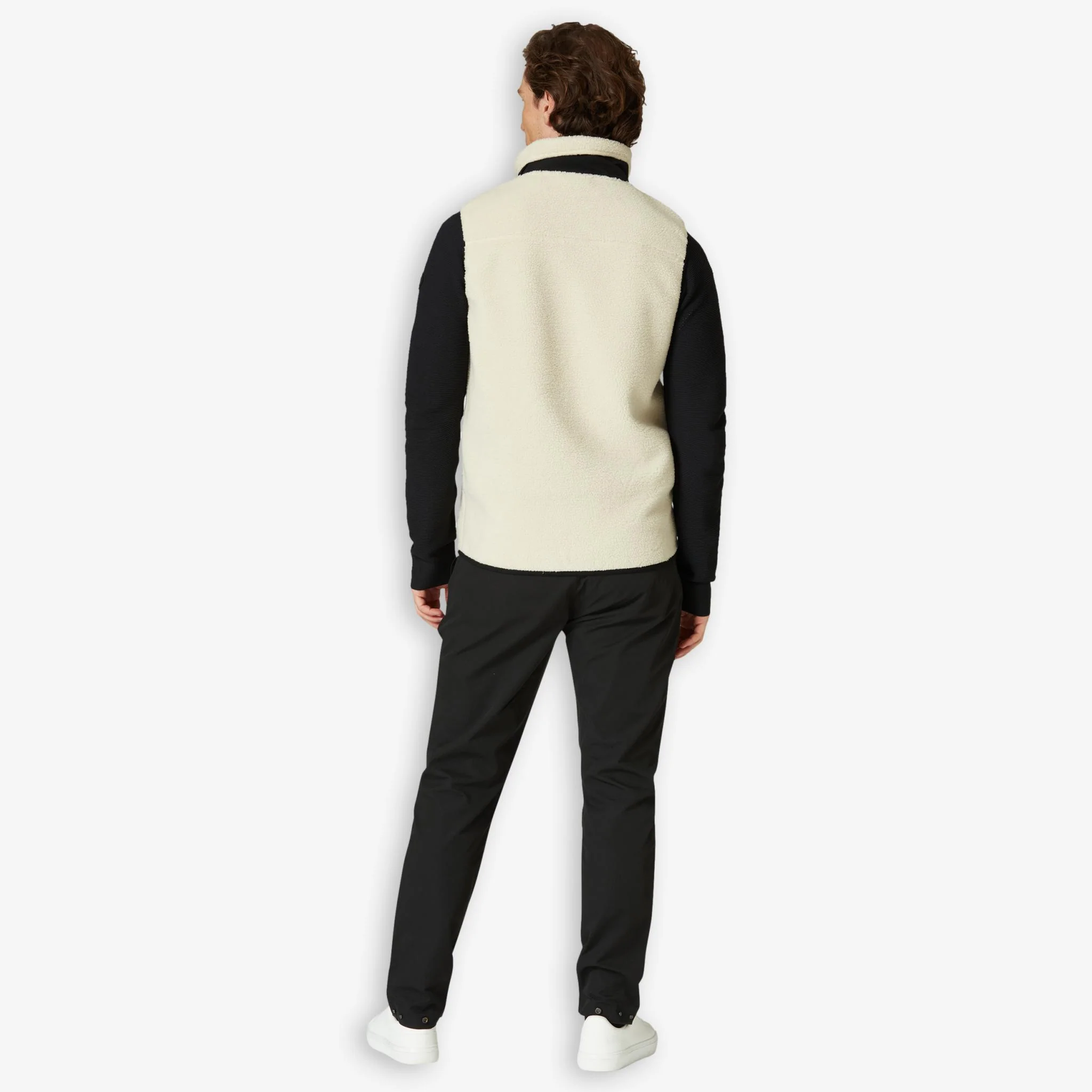 Bowman Pile Zip Vest Ivory - Image 3