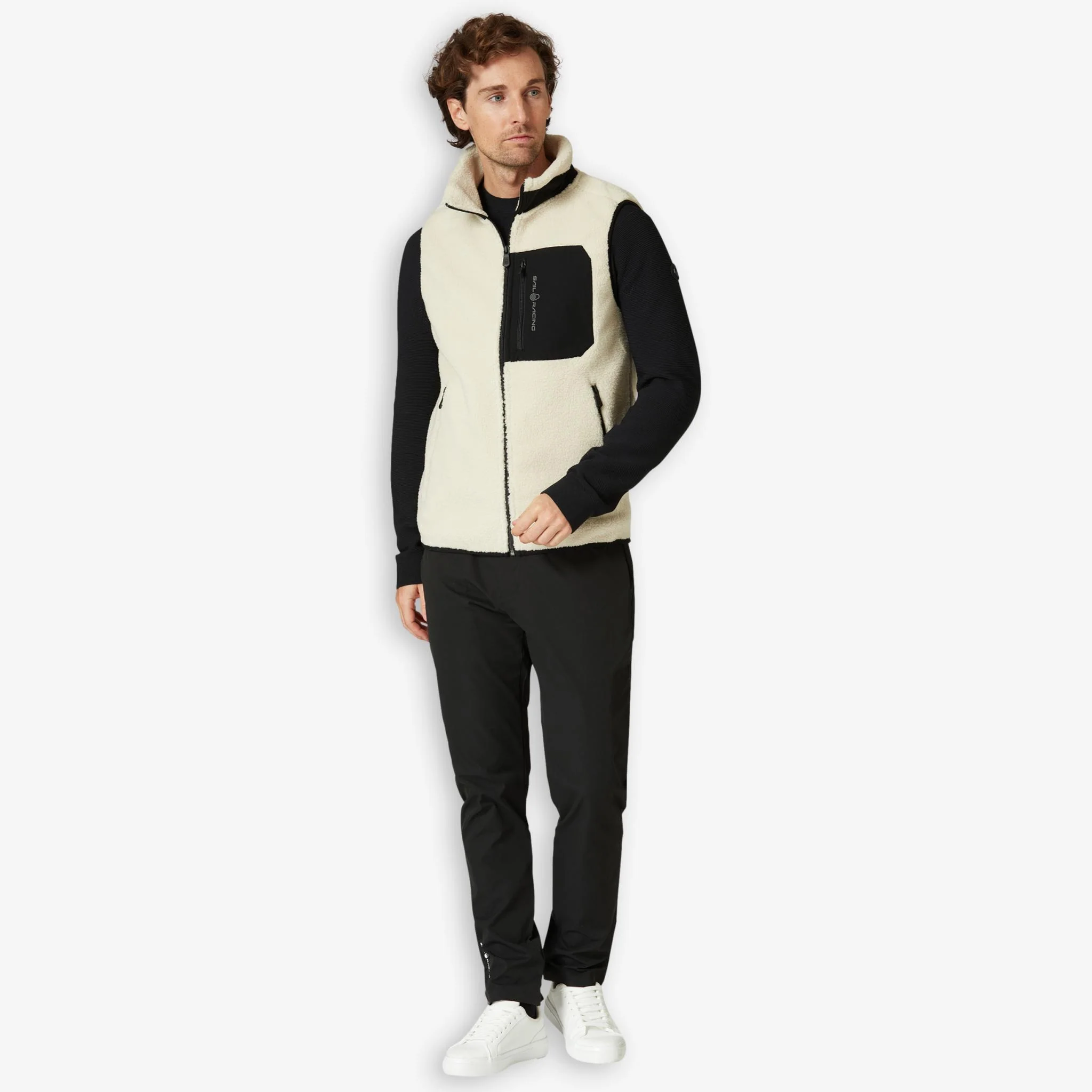 Bowman Pile Zip Vest Ivory - Image 4