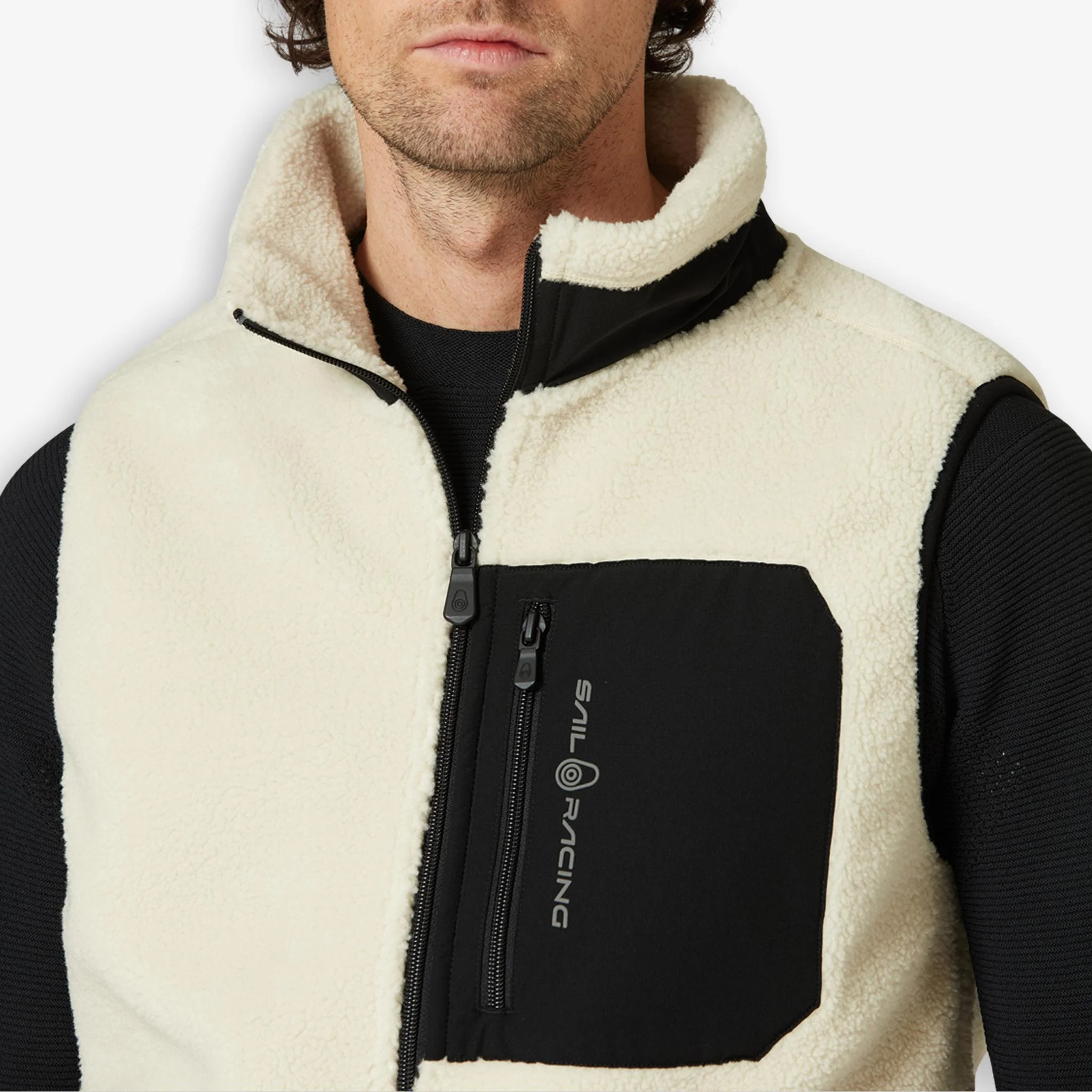 Bowman Pile Zip Vest Ivory - Image 5