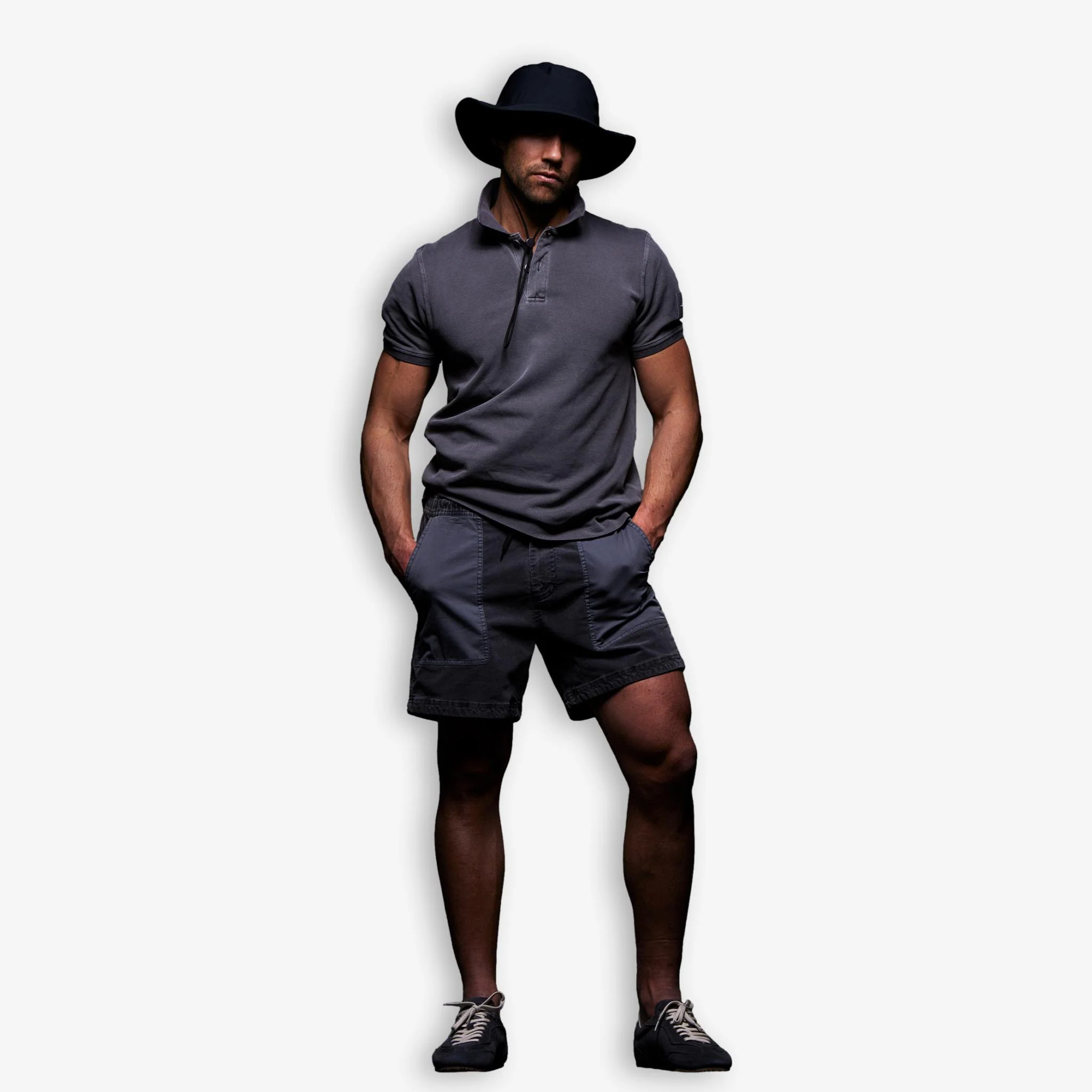 Corduroy Blocked Shorts Dark Blue - Image 3