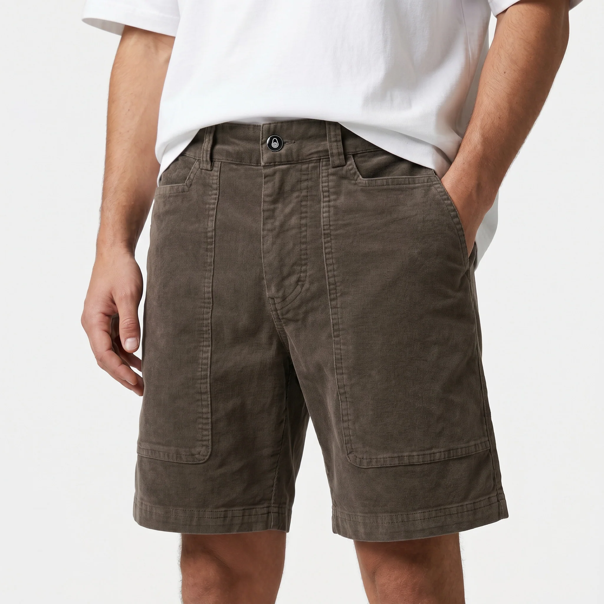 Grinder Corduroy Shorts Green - Image 3