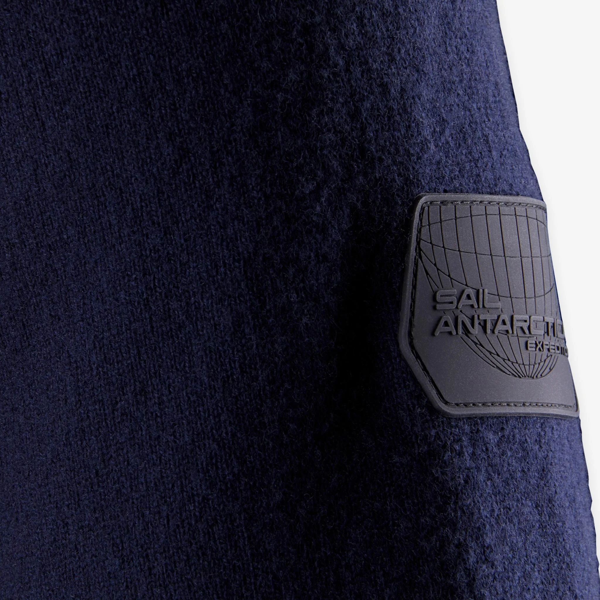 Spine Knitted Merino Zip Hood Dark Navy - Image 3