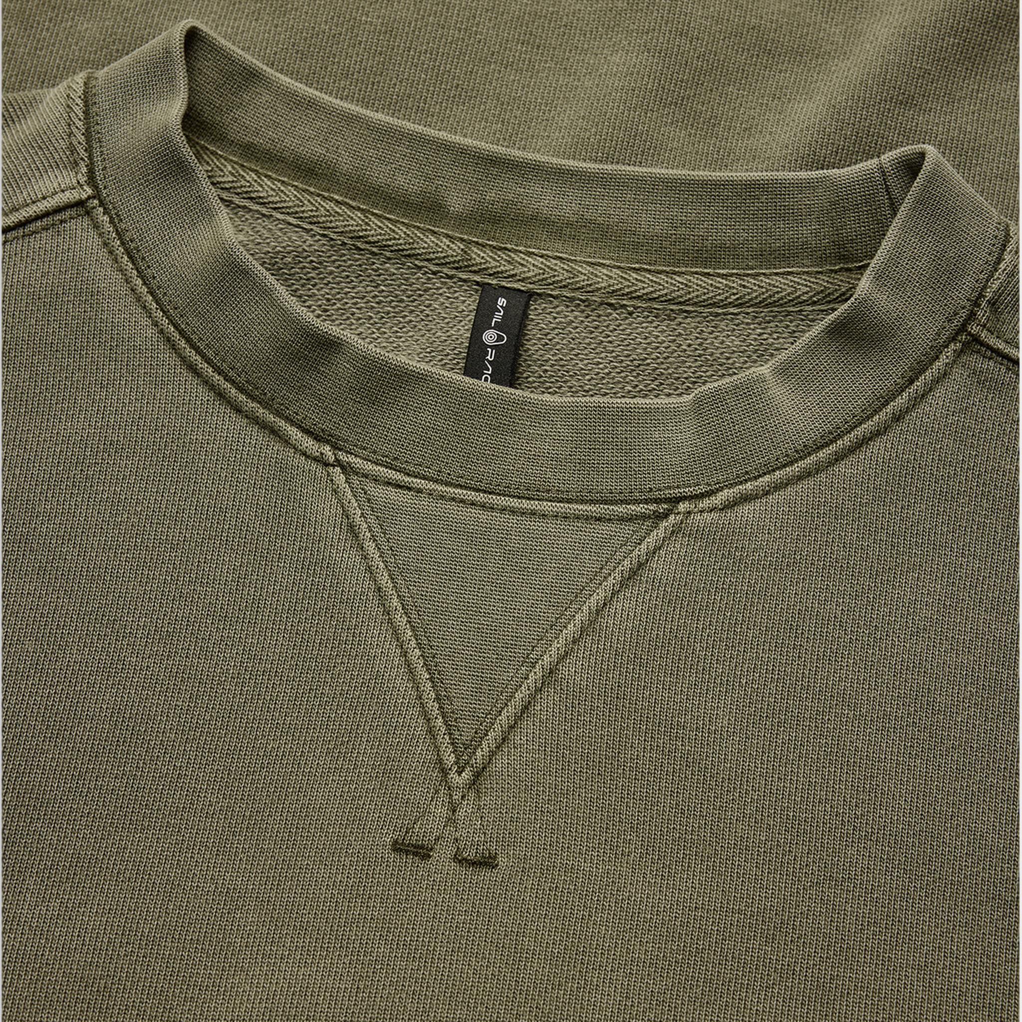 Wind Pigment Dyed Crewneck Sweater Green - Image 3