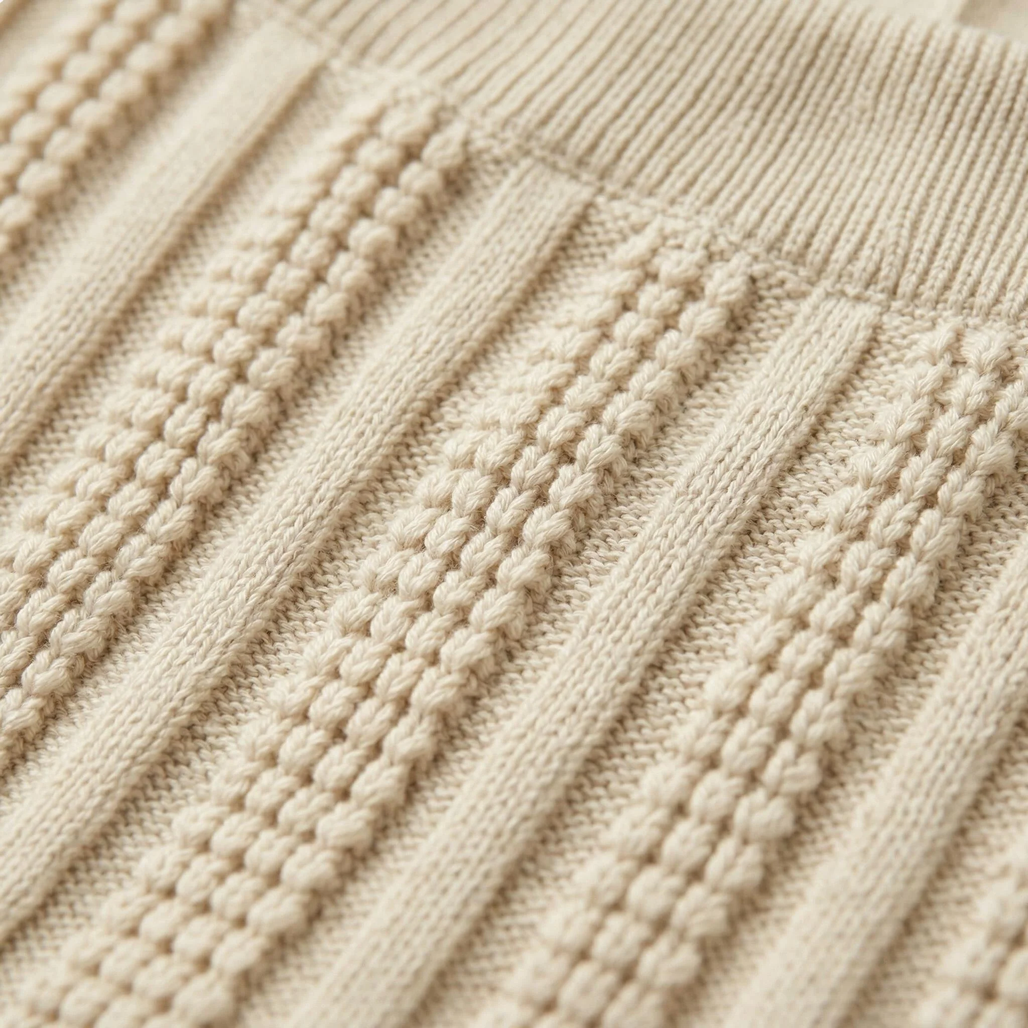 Ip Knitted Short Sleeve Polo Champagne Beige - Image 3