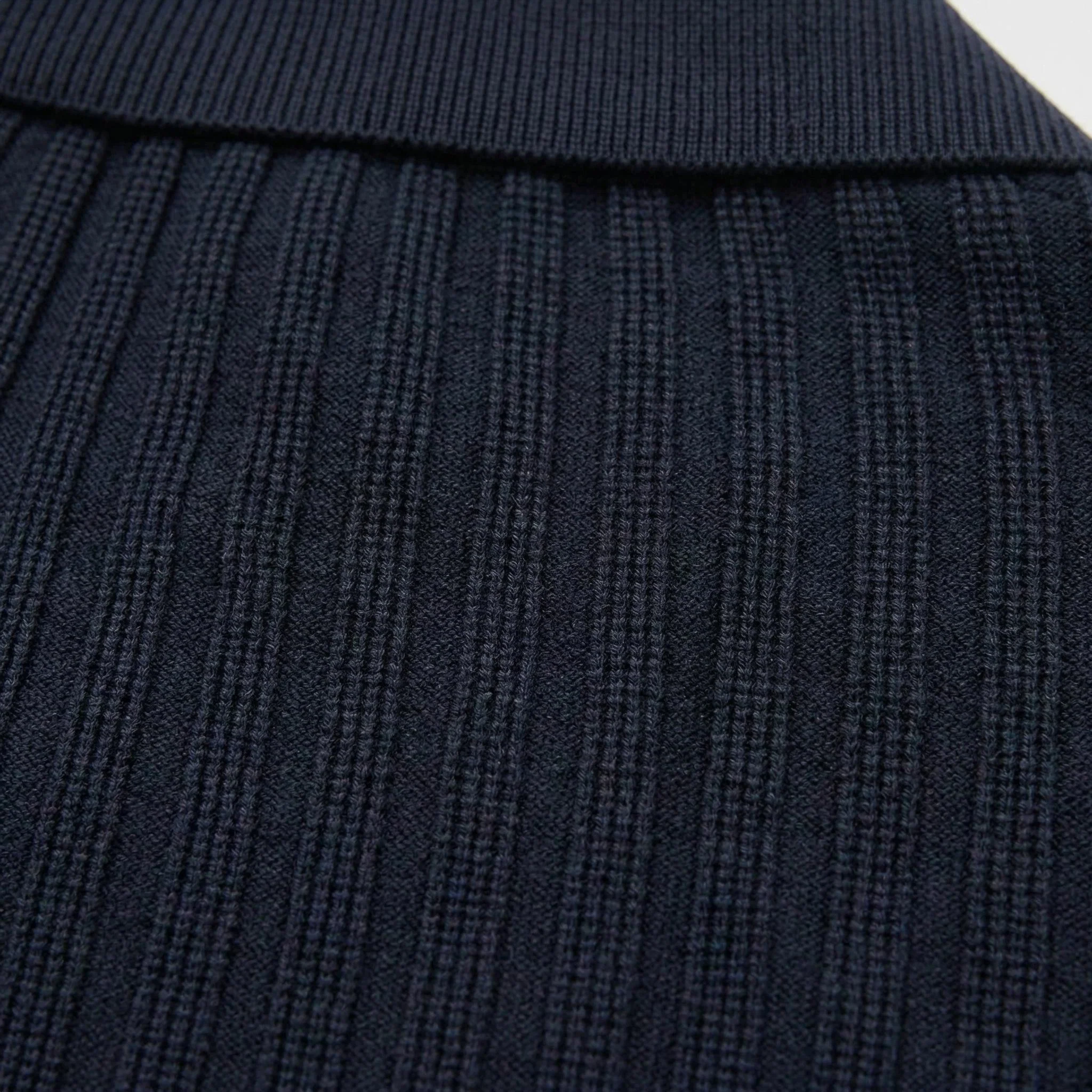 Ip Knitted Short Sleeve Polo Dark Navy - Image 3