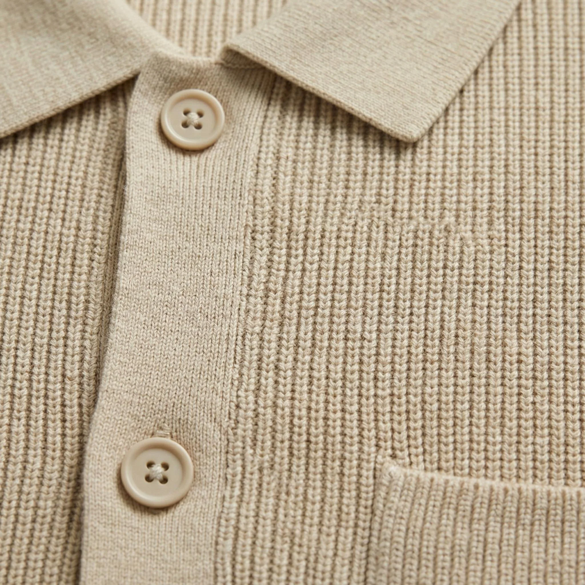 Liam Cottoncash Knitted Cardigan Beige - Image 3