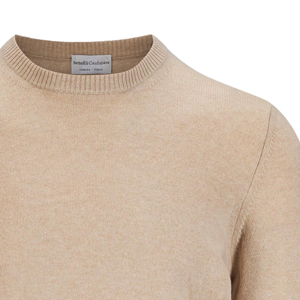 Cashmere Crewneck Sweater Beige - Image 4