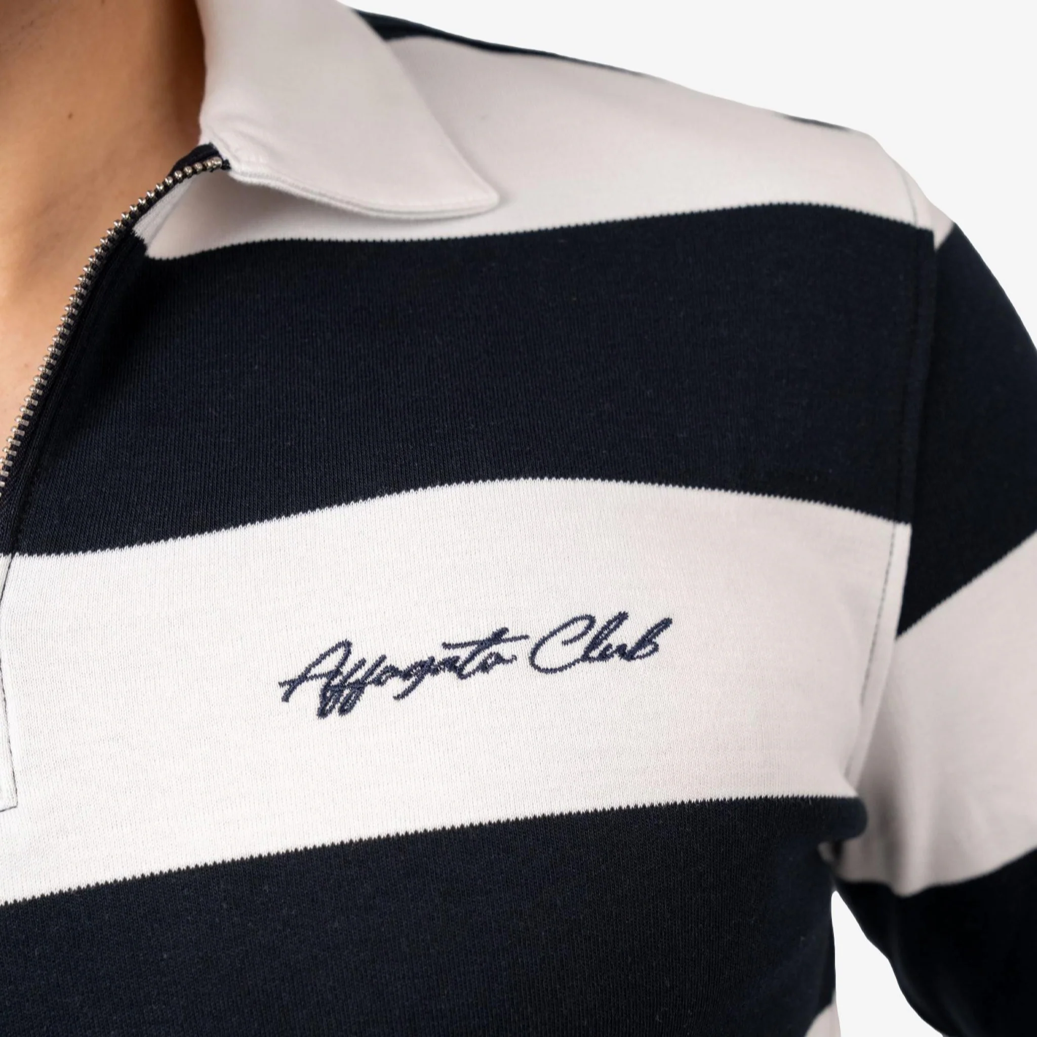 Striped Half Zip Navy - Image 3