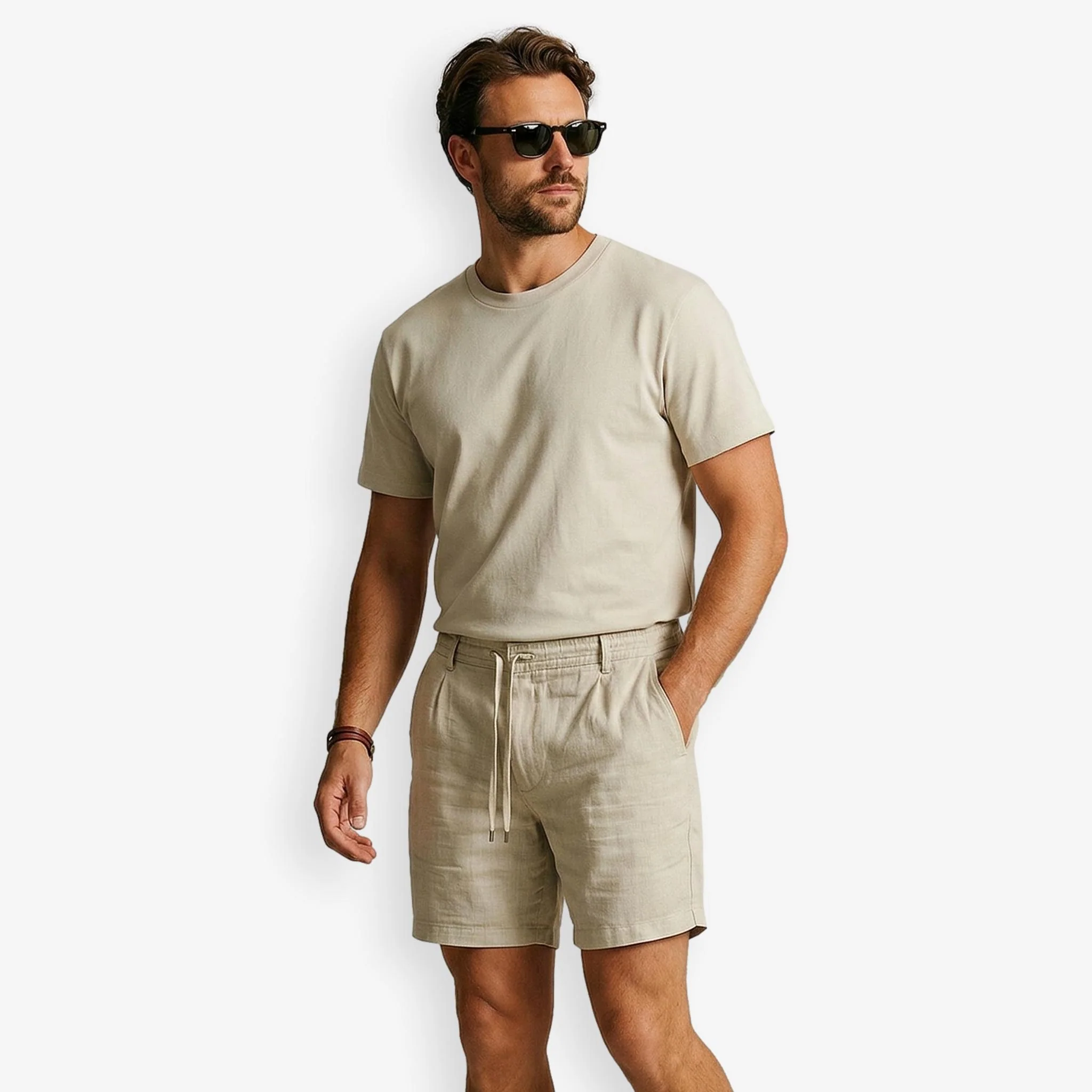 Linen Shorts Sand - Image 2
