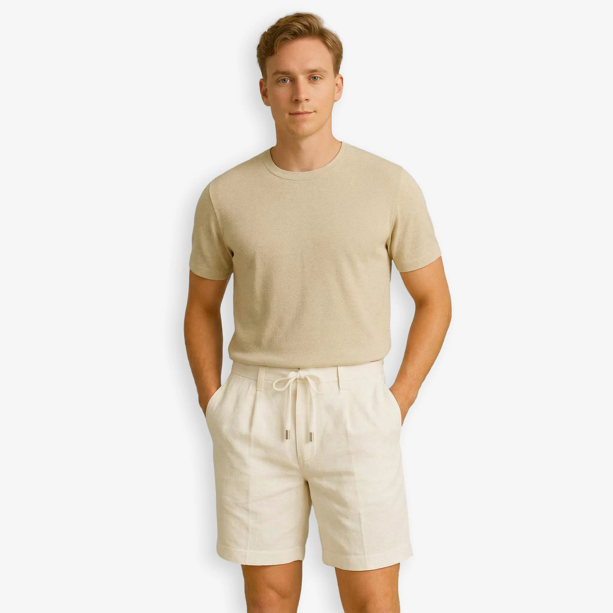 Linen Shorts White - Image 2