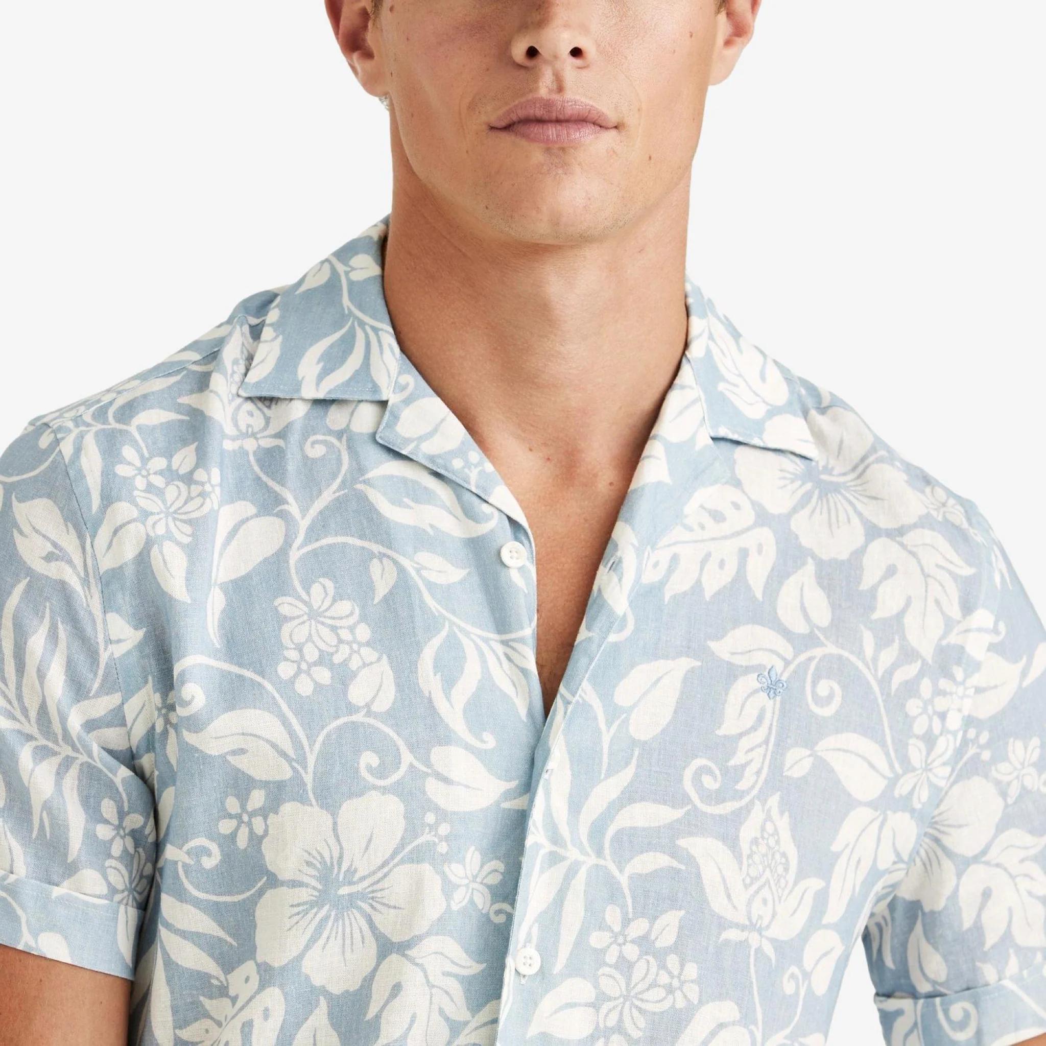 Tropical Short Sleeve Shirt Blue - Image 4